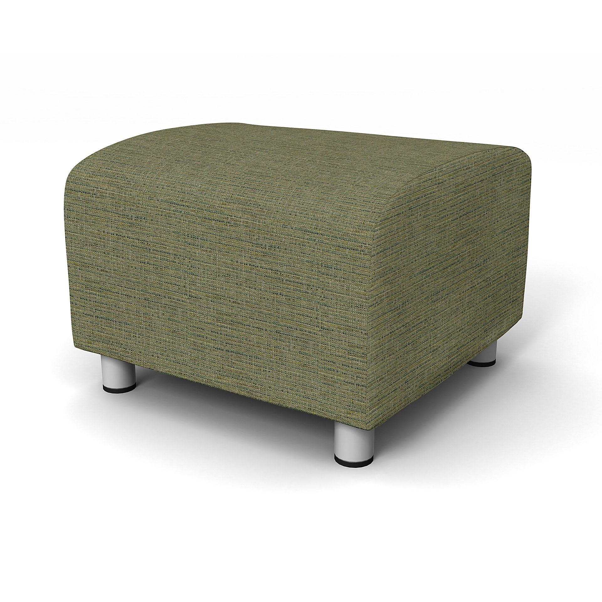 IKEA - Klippan Footstool Cover, Meadow Green, Boucle & Texture - Bemz