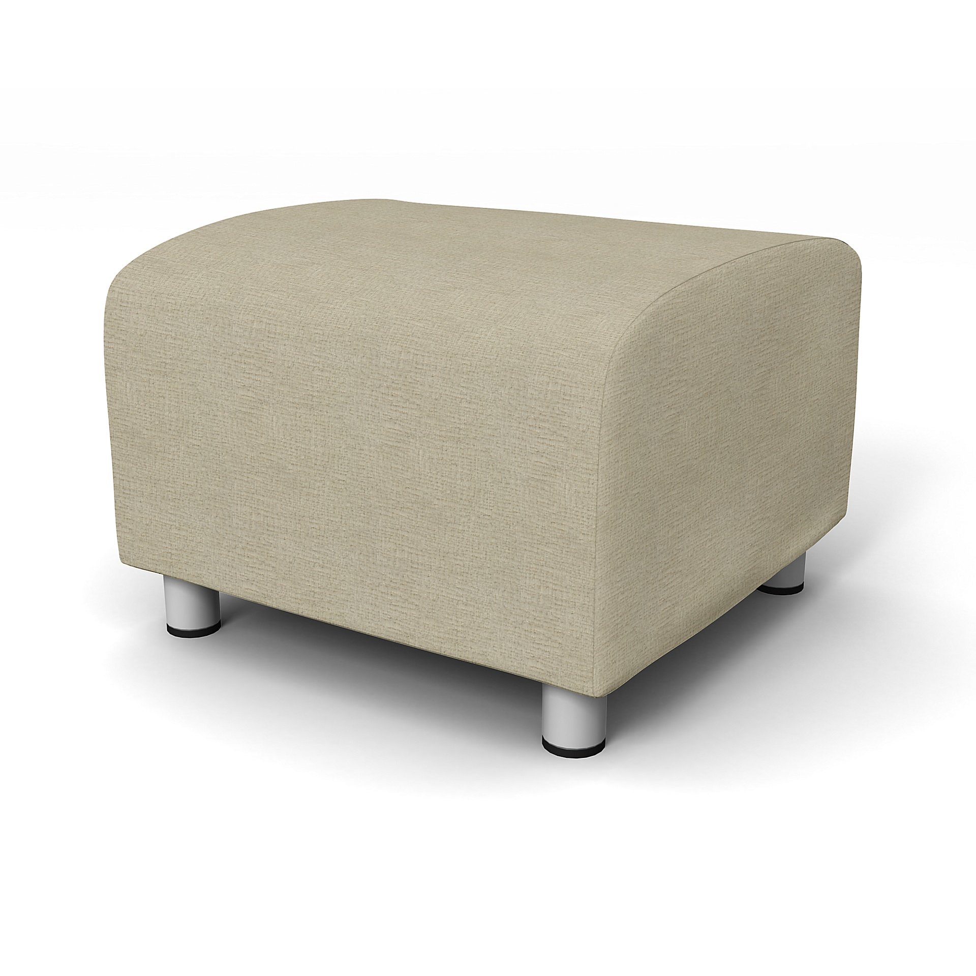 IKEA - Klippan Footstool Cover, Soft White, Boucle & Texture - Bemz