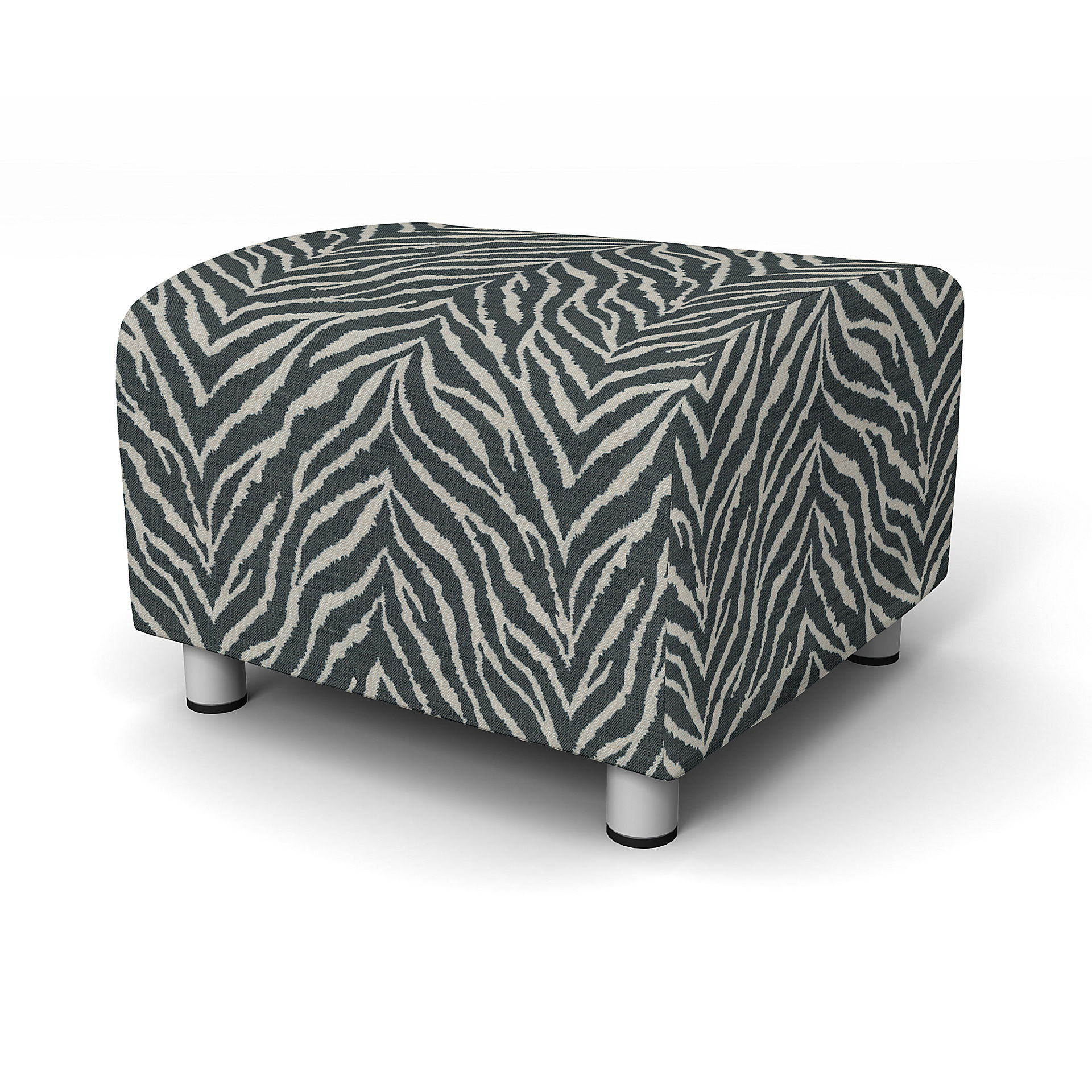 IKEA - Klippan Footstool Cover, Black/White, BEMZ NATURE'S PALETTE COLLECTION - Bemz