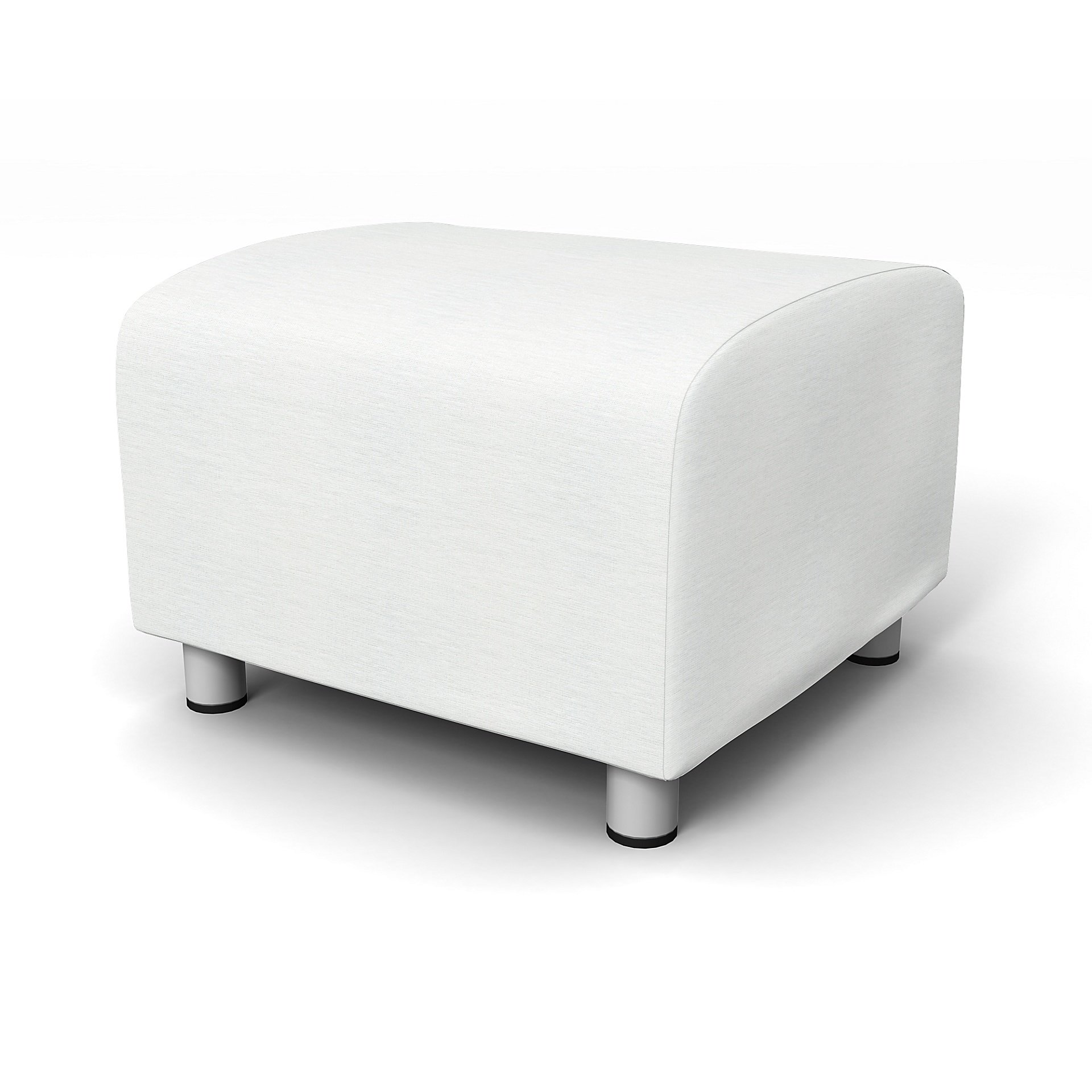 IKEA - Klippan Footstool Cover, White, Linen - Bemz