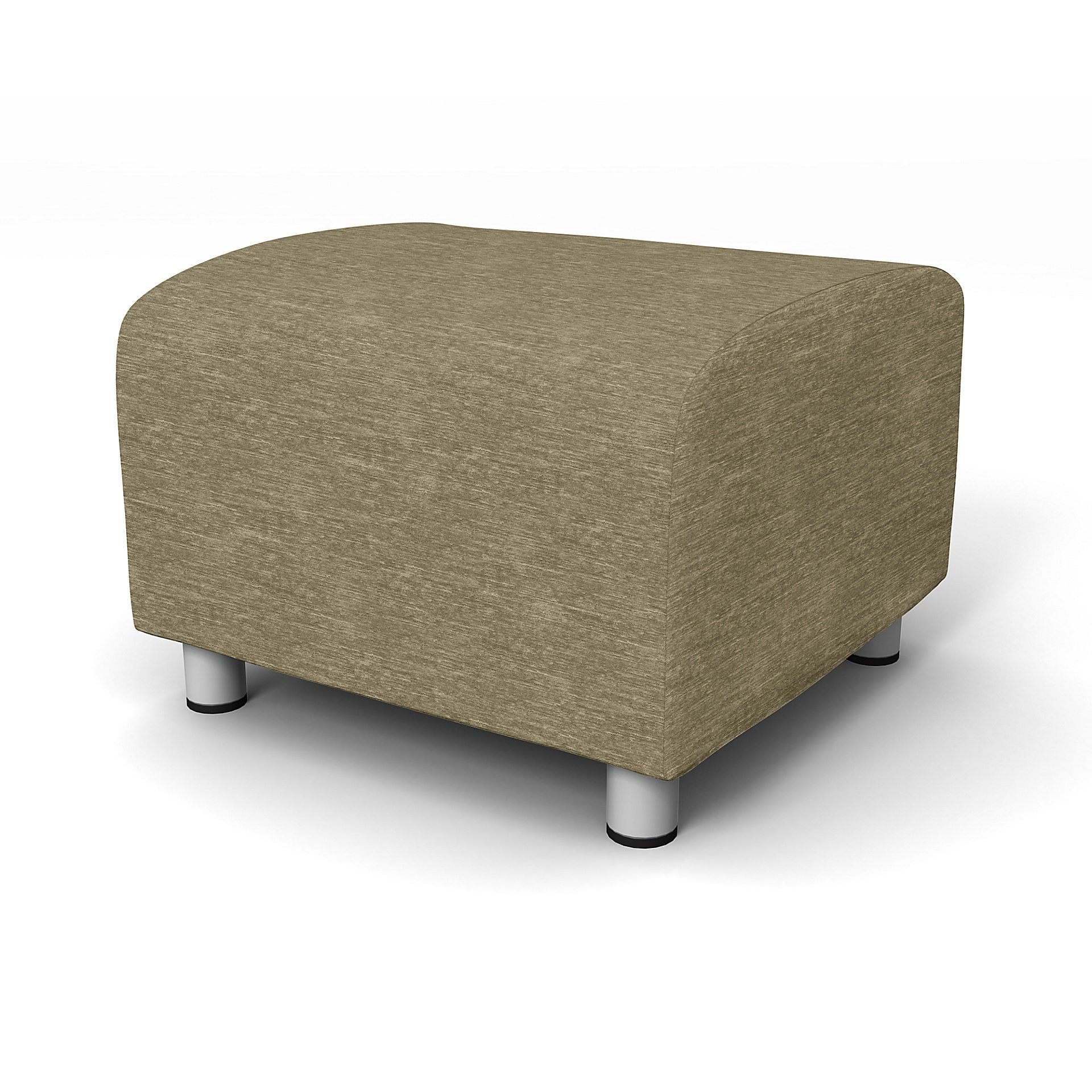 IKEA - Klippan Footstool Cover, Beige, Velvet - Bemz