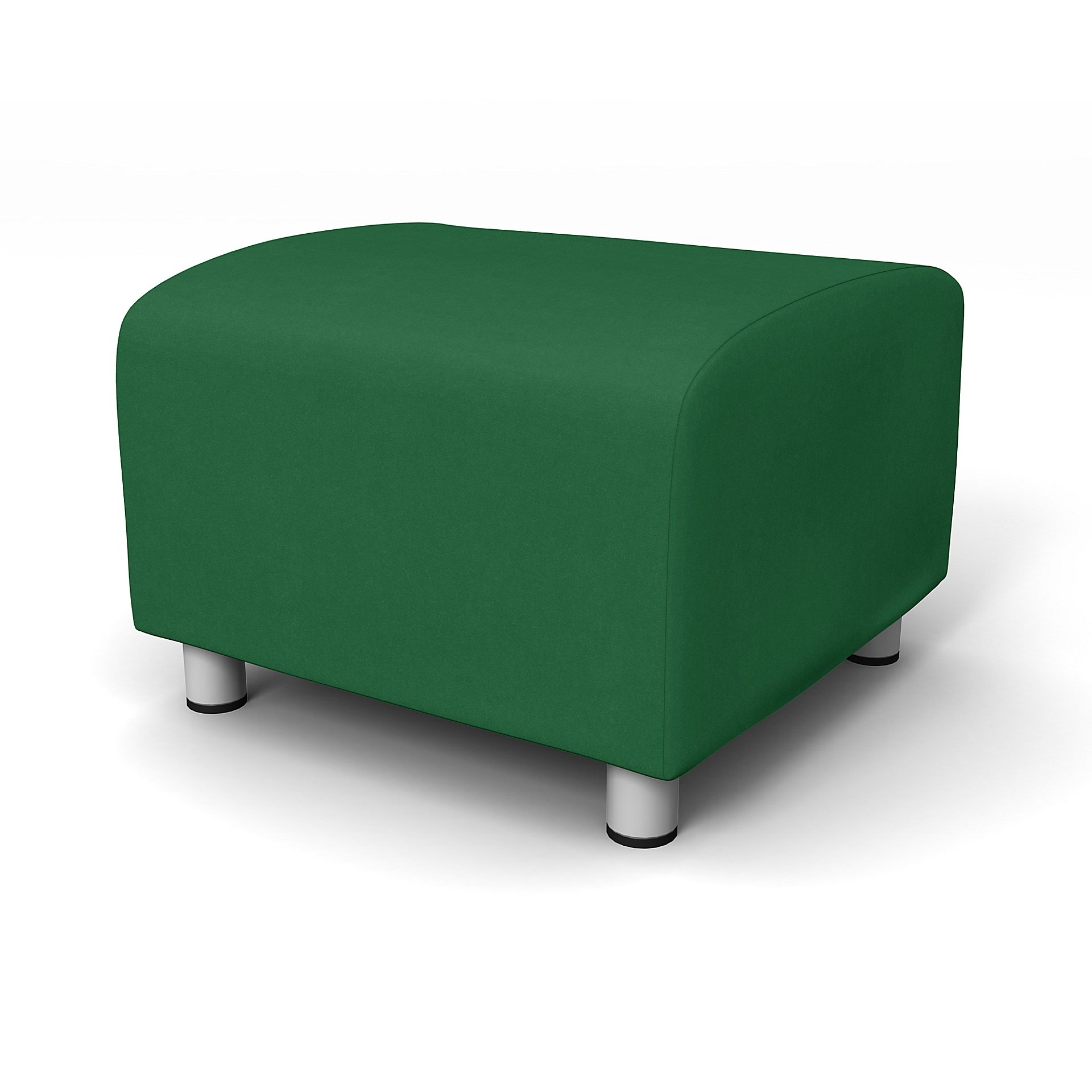 IKEA - Klippan Footstool Cover, Abundant Green, Velvet - Bemz