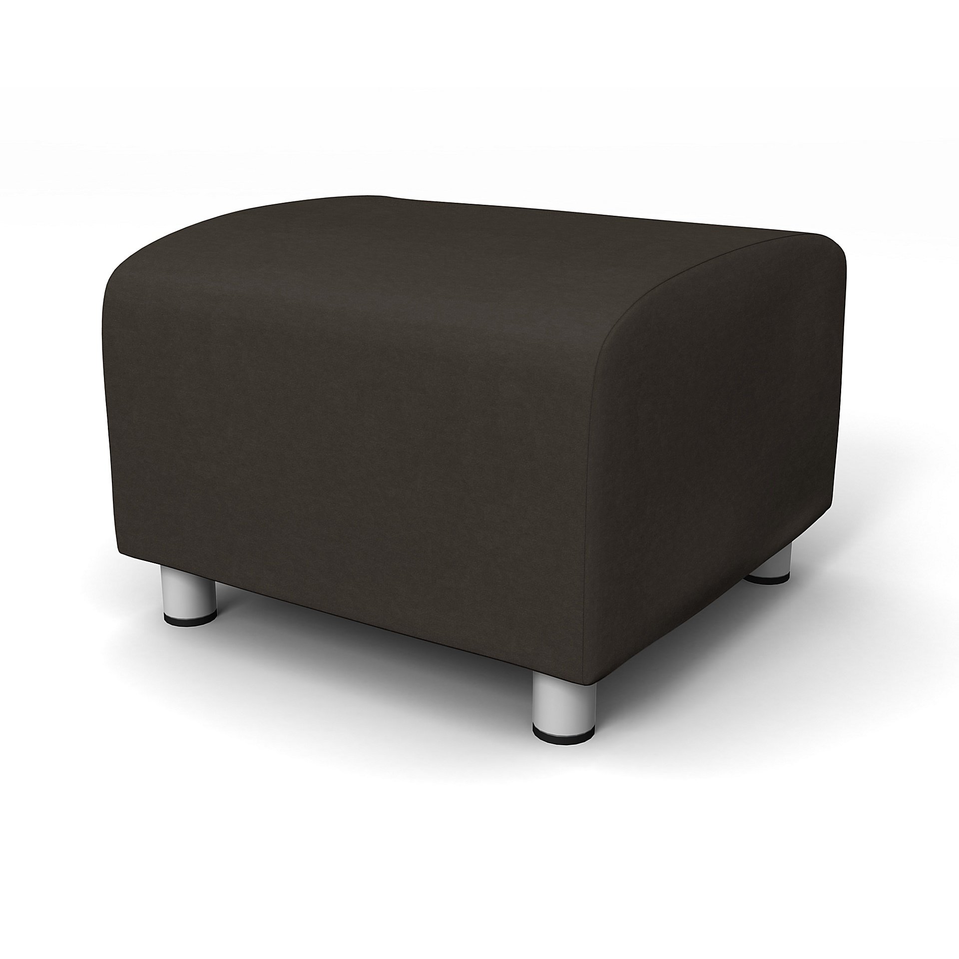 IKEA - Klippan Footstool Cover, Licorice, Velvet - Bemz