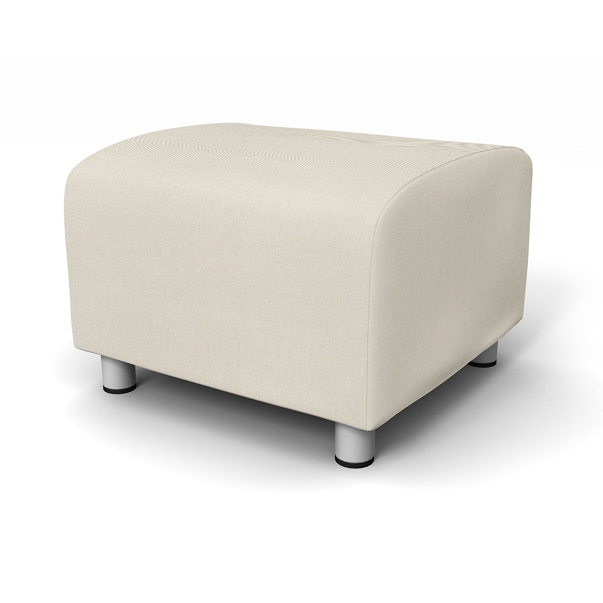 IKEA - Klippan Footstool Cover, Unbleached, Linen - Bemz