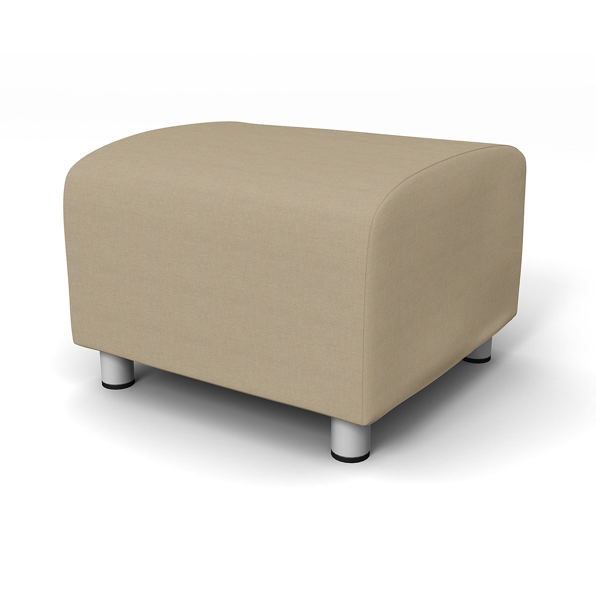 IKEA - Klippan Footstool Cover, Tan, Linen - Bemz