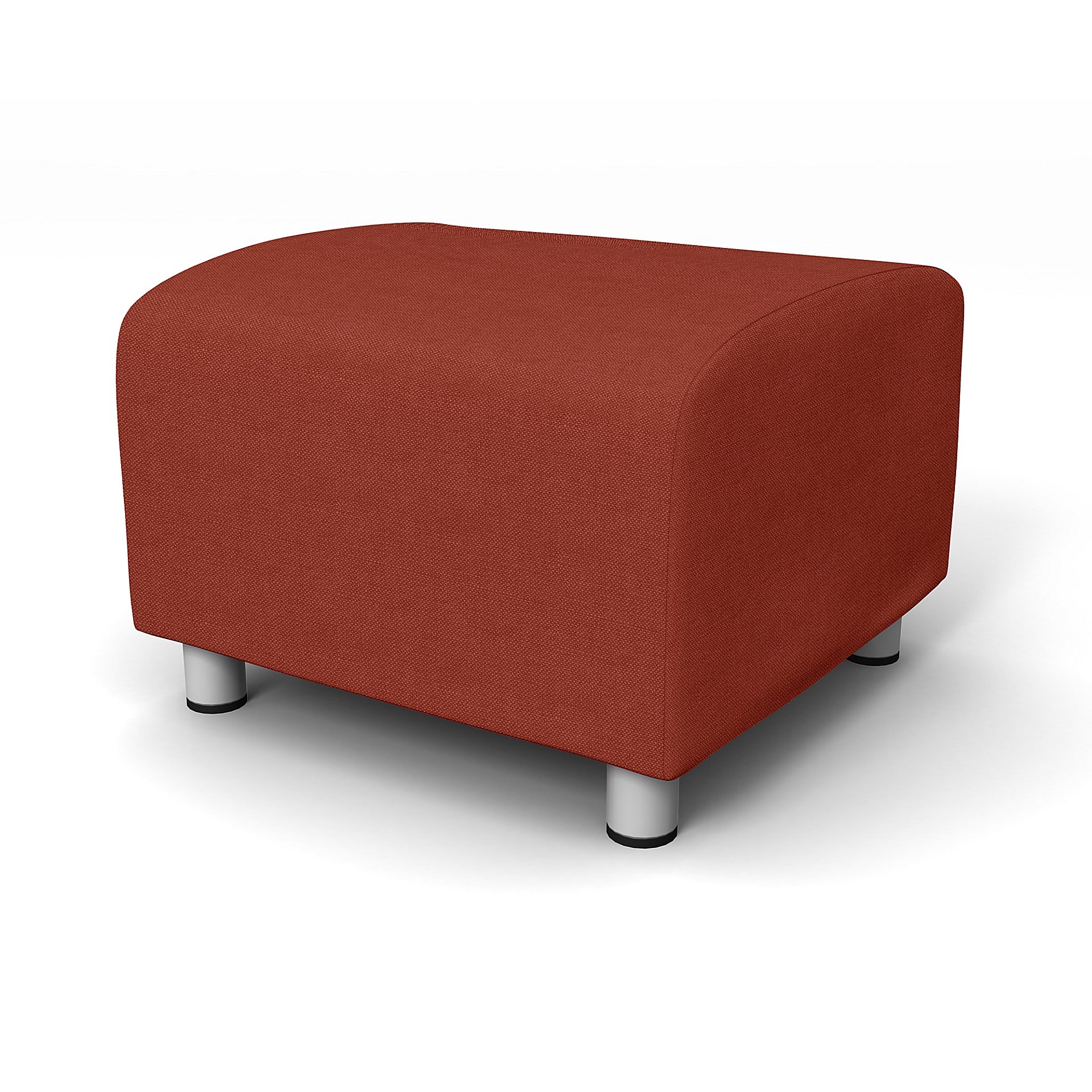 IKEA - Klippan Footstool Cover, Cayenne, Linen - Bemz
