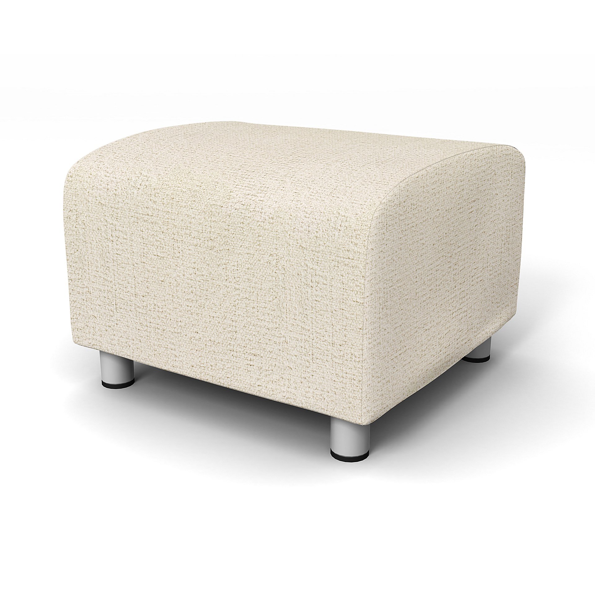 IKEA - Klippan Footstool Cover, Ecru, Boucle & Texture - Bemz