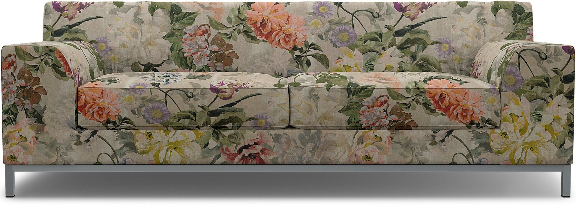 IKEA - Kramfors 3 Seater Sofa Cover, Delft Flower - Tuberose, Linen - Bemz