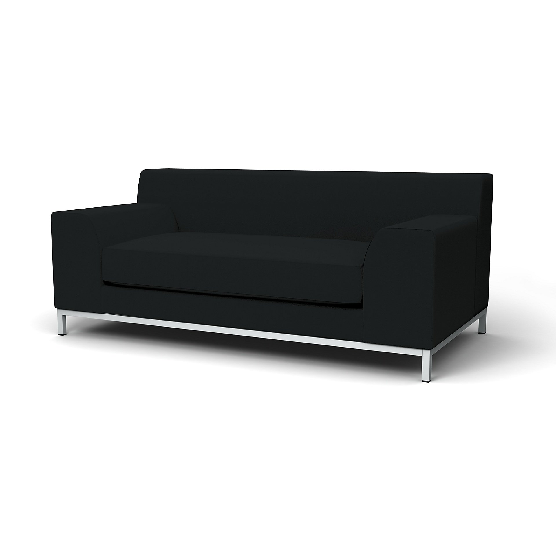 IKEA - Kramfors 2 Seater Sofa Cover, Jet Black, Cotton - Bemz
