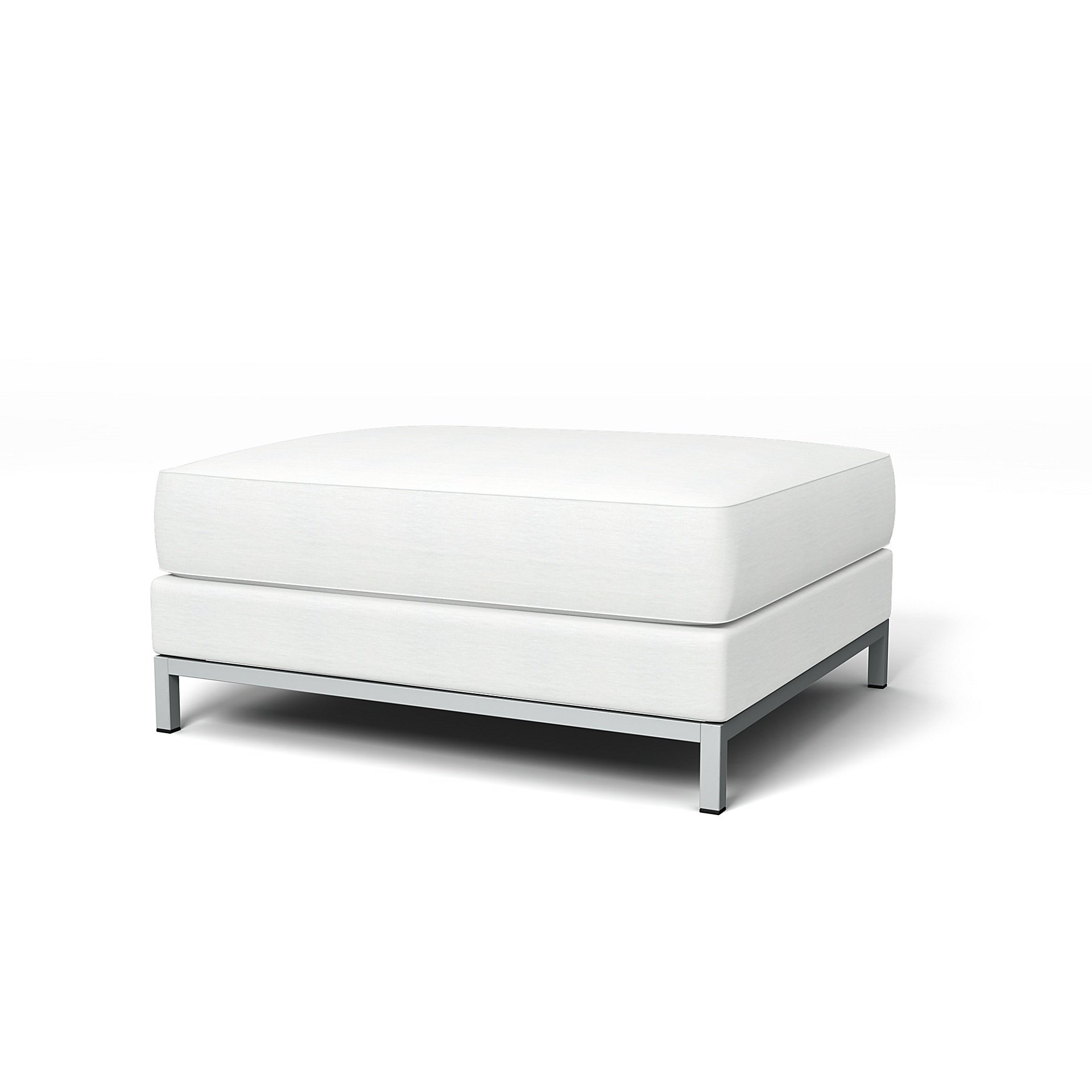 IKEA - Kramfors Footstool Cover, White, Linen - Bemz