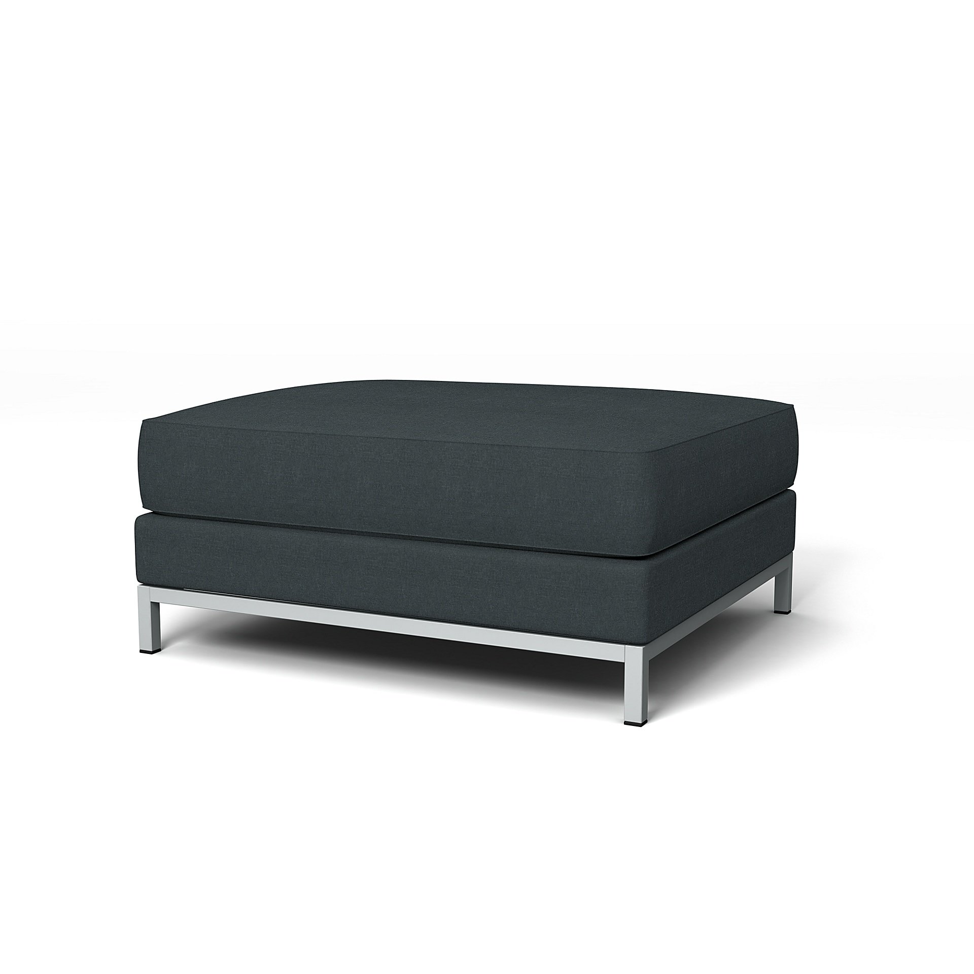 IKEA - Kramfors Footstool Cover, Graphite Grey, Linen - Bemz