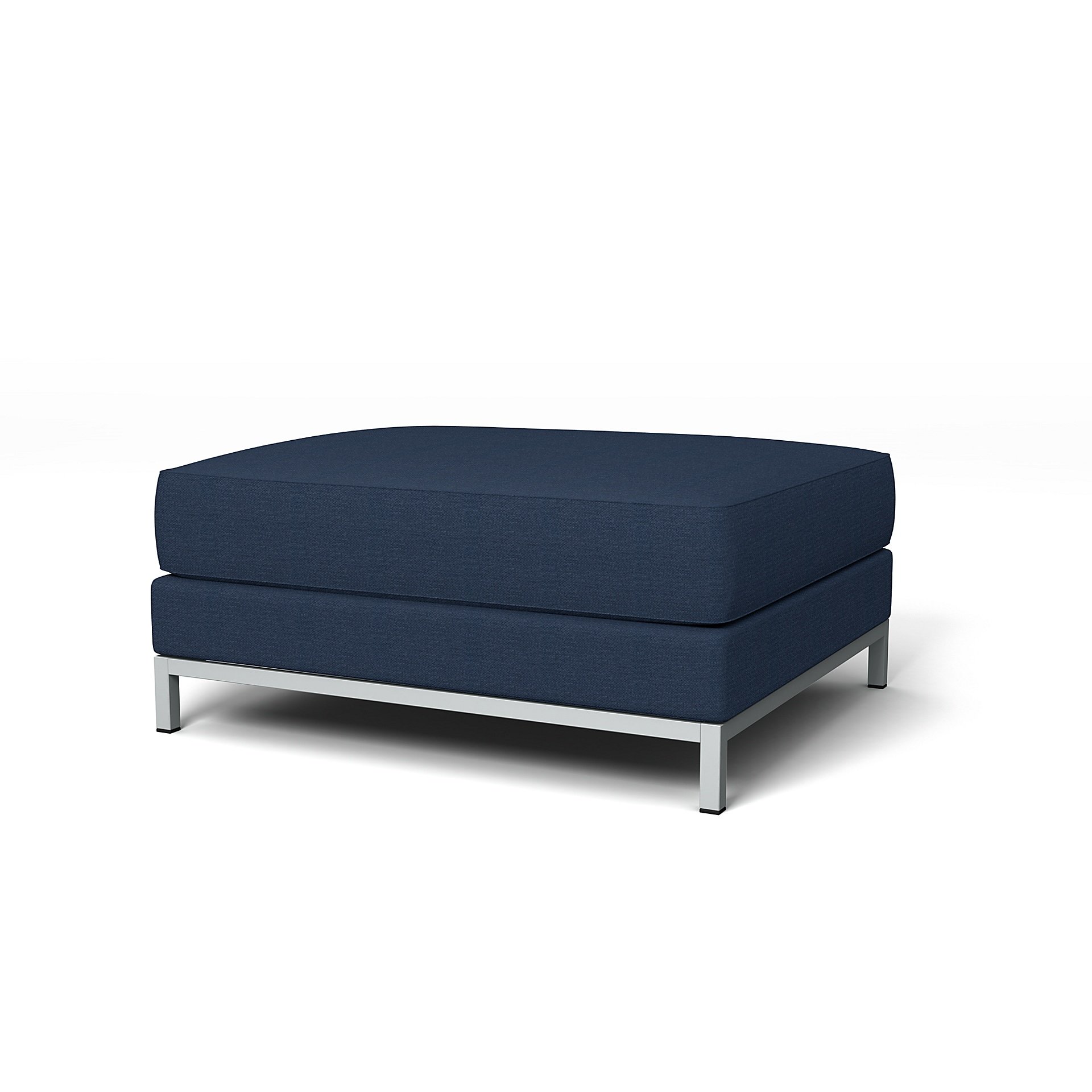 IKEA - Kramfors Footstool Cover, Navy Blue, Linen - Bemz