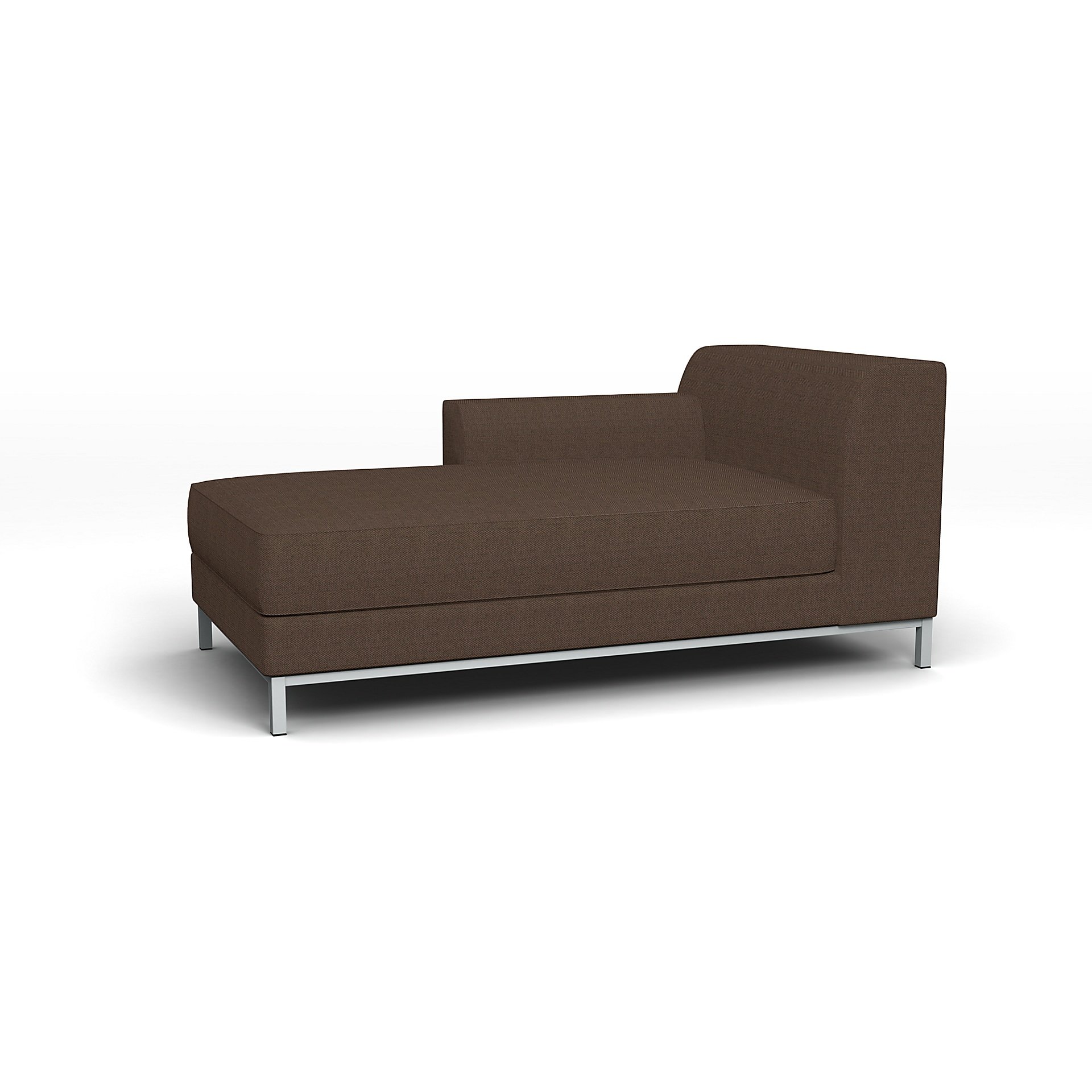 IKEA - Kramfors Chaise Longue with Left Arm Cover, Chocolate, Boucle & Texture - Bemz