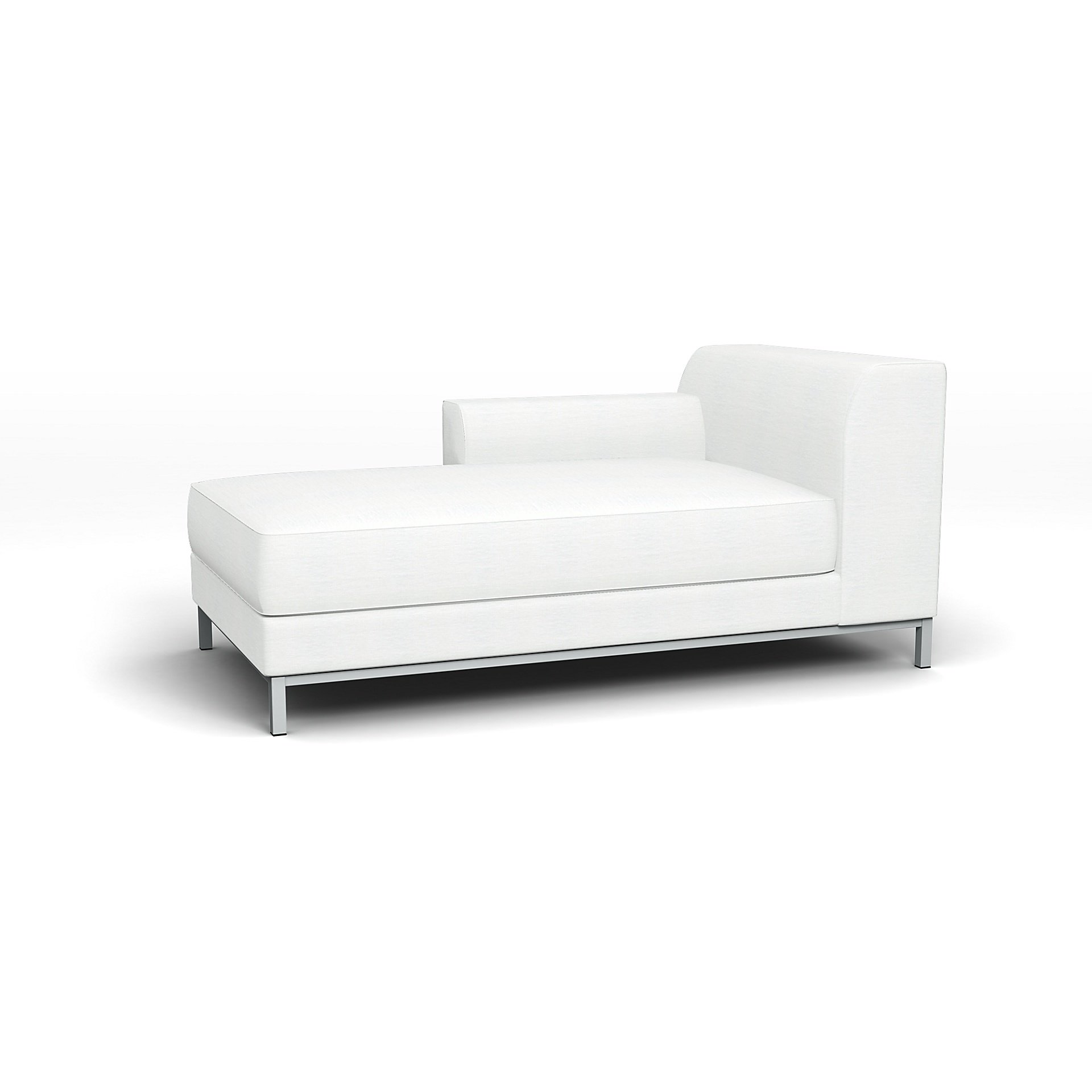 IKEA - Kramfors Chaise Longue with Left Arm Cover, White, Linen - Bemz
