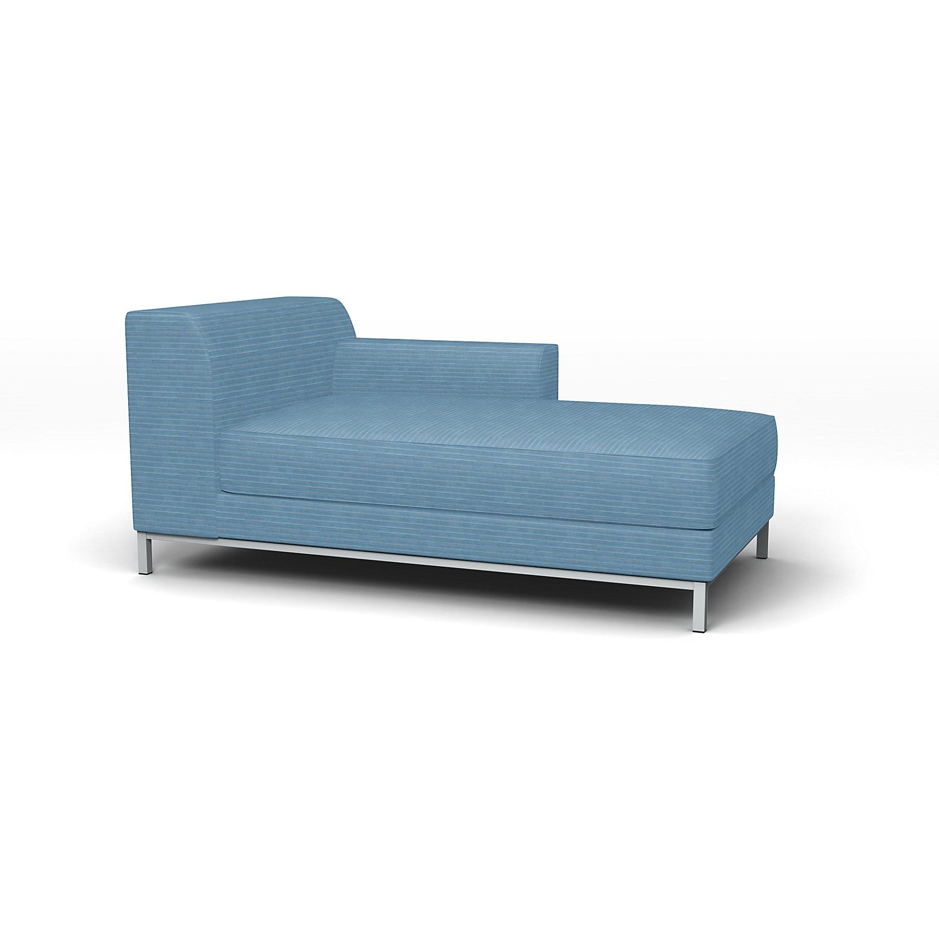 IKEA - Kramfors Chaise Longue with Right Arm Cover, Sky Blue, Corduroy - Bemz