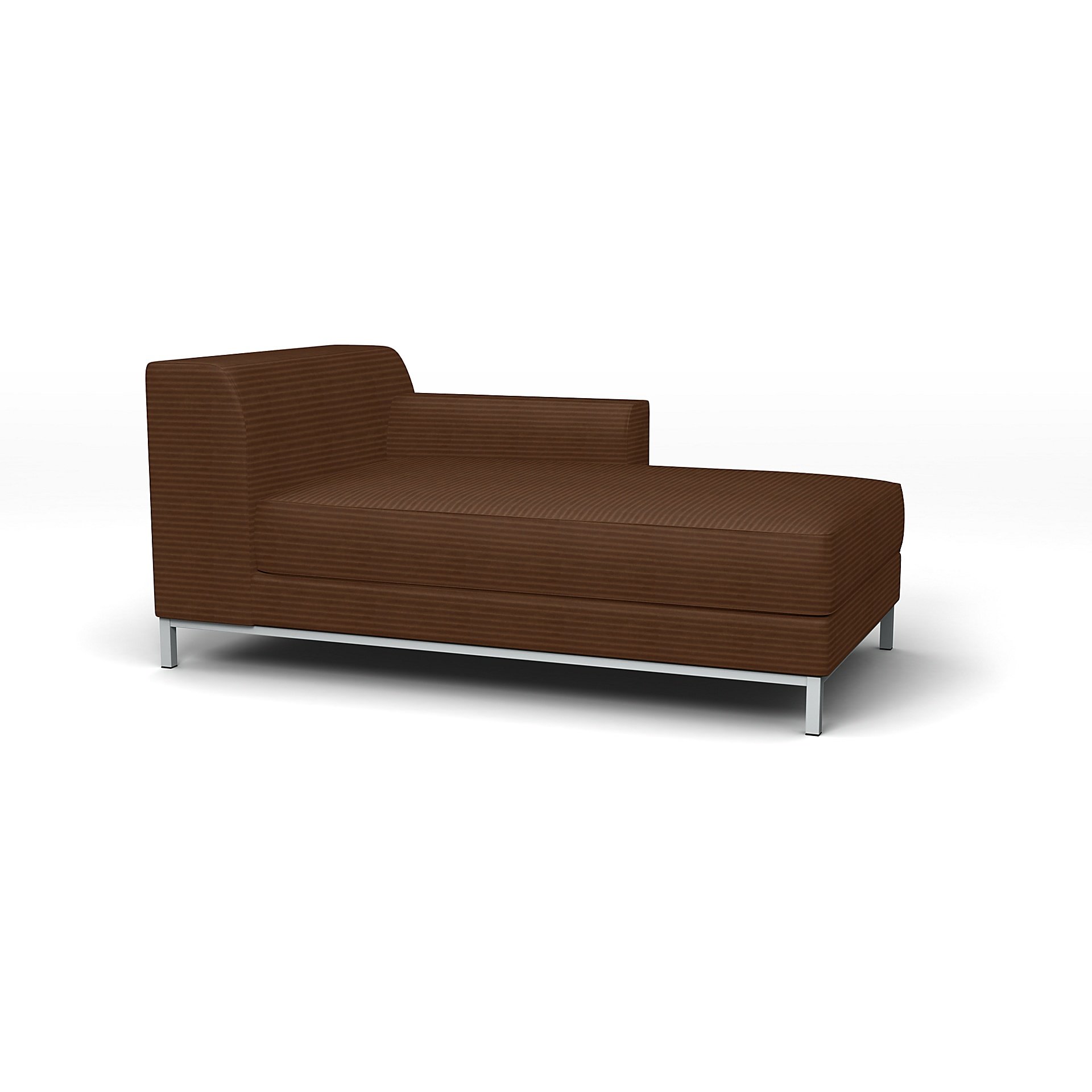 IKEA - Kramfors Chaise Longue with Right Arm Cover, Chocolate Brown, Corduroy - Bemz
