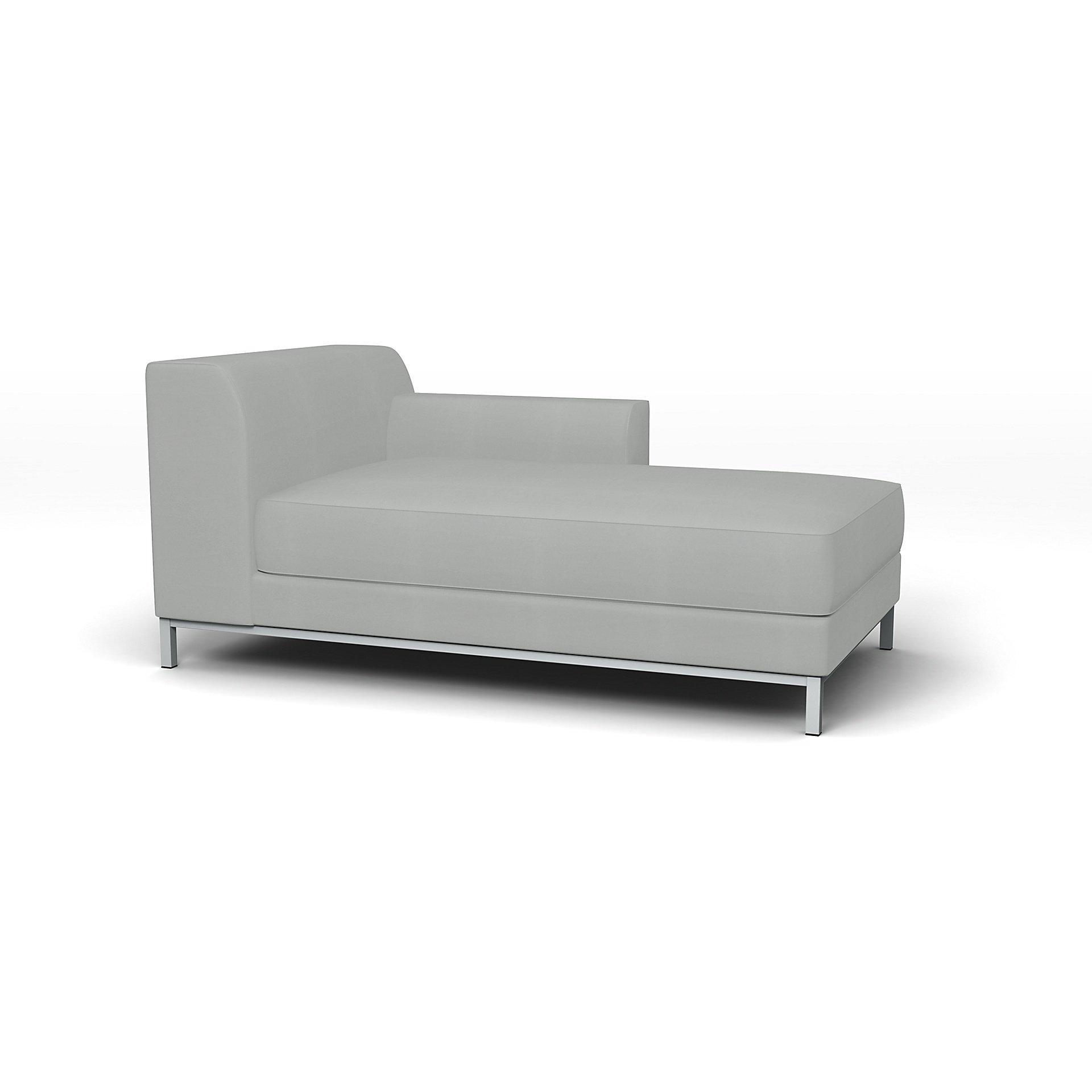 IKEA - Kramfors Chaise Longue with Right Arm Cover, Silver Grey, Cotton - Bemz