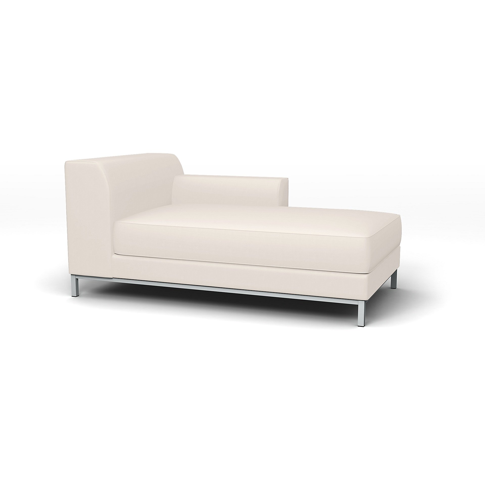 IKEA - Kramfors Chaise Longue with Right Arm Cover, Soft White, Cotton - Bemz