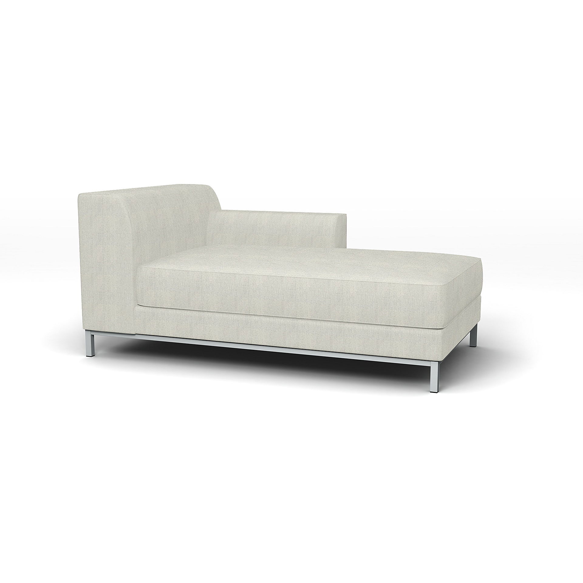 IKEA - Kramfors Chaise Longue with Right Arm Cover, Silver Grey, Cotton - Bemz