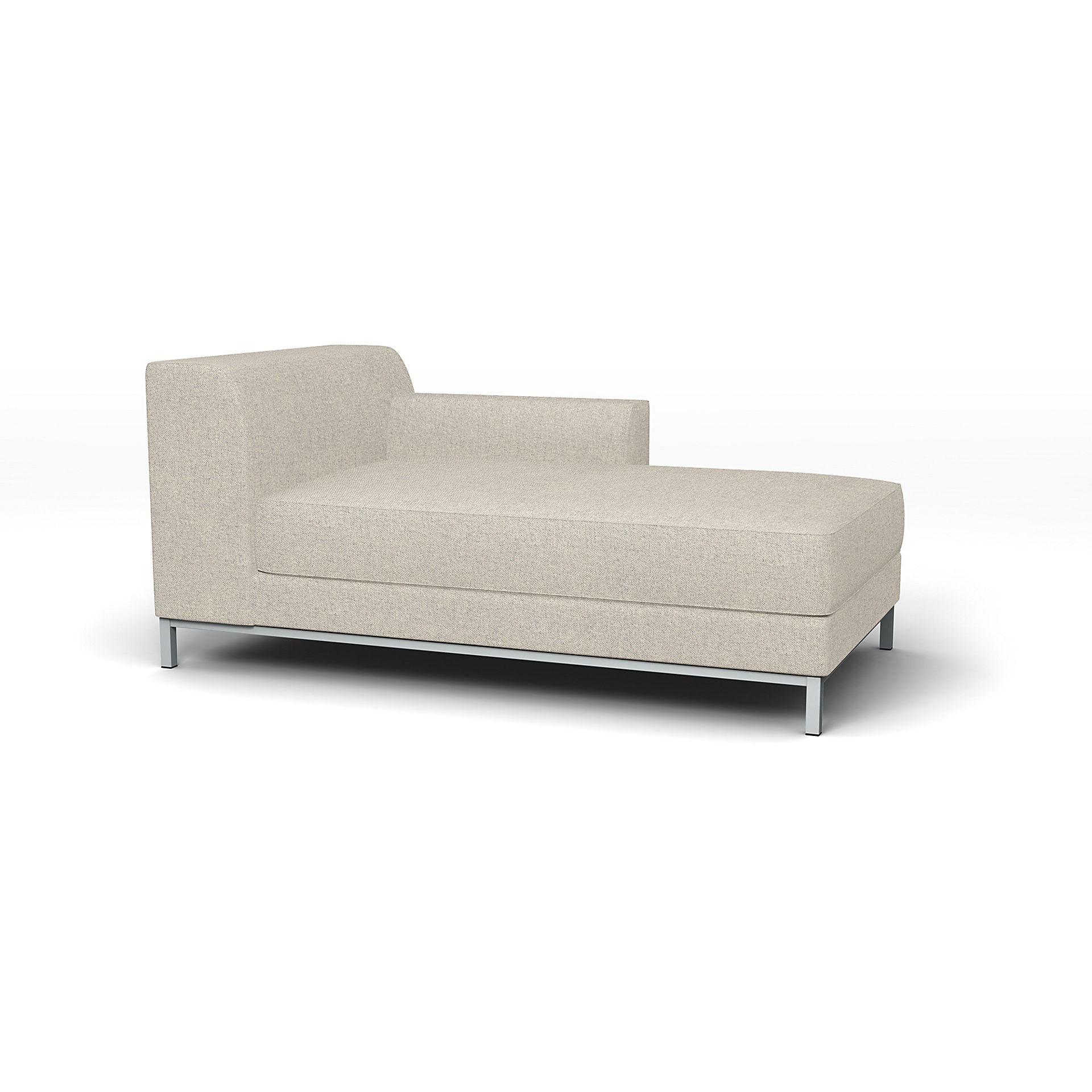 IKEA - Kramfors Chaise Longue with Right Arm Cover, Silver Grey, Cotton - Bemz