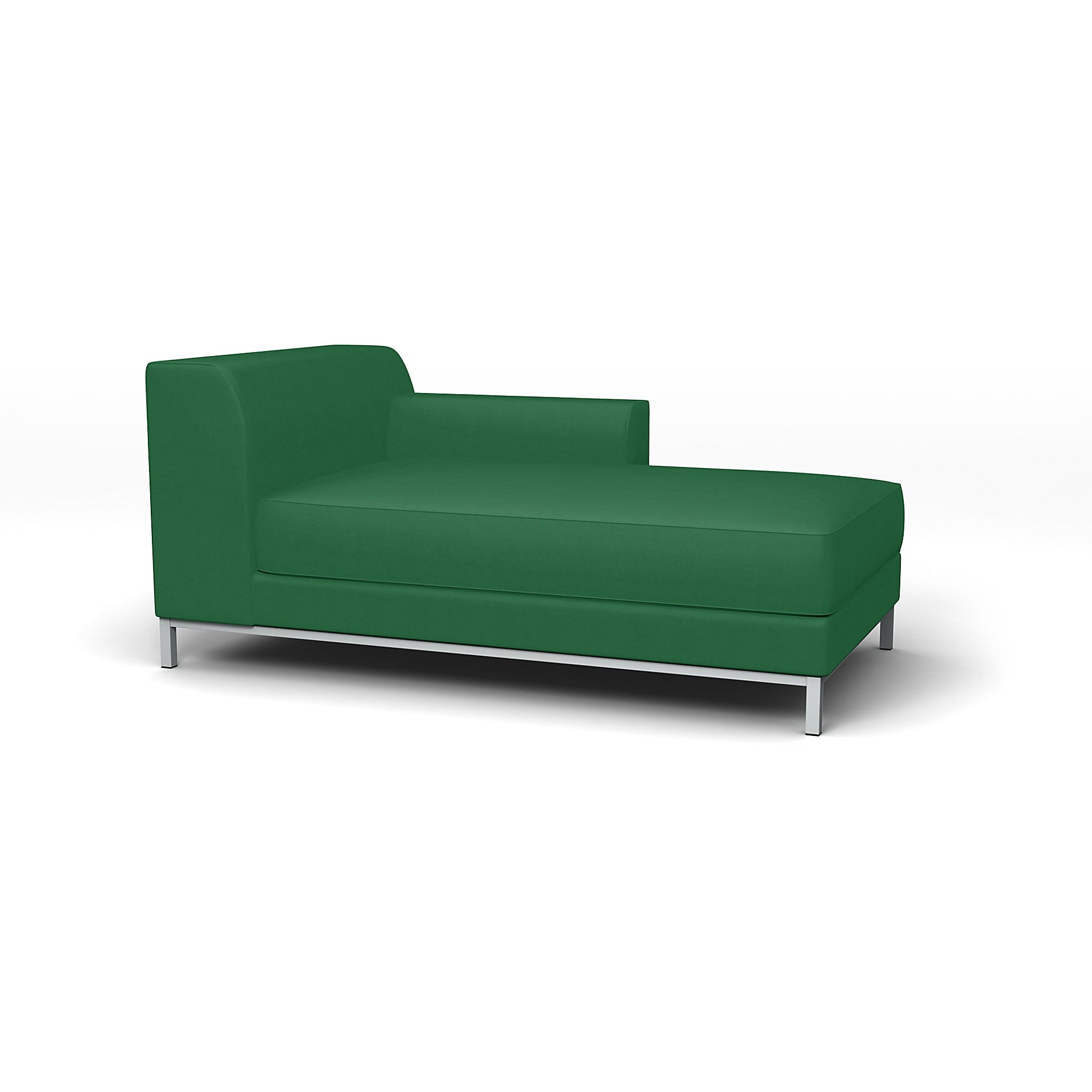 IKEA - Kramfors Chaise Longue with Right Arm Cover, Abundant Green, Velvet - Bemz
