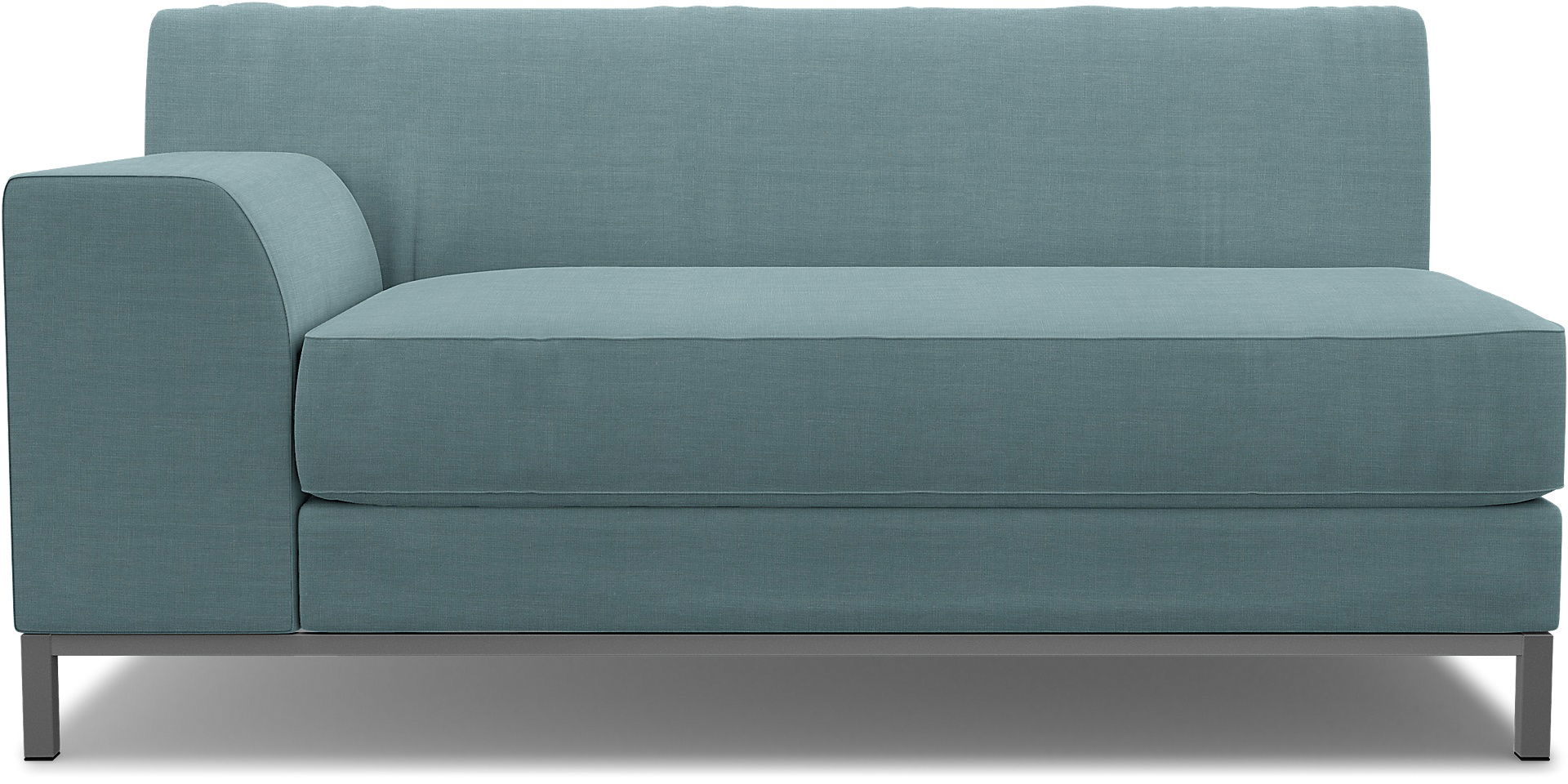 IKEA - Överdrag till Kramfors 2-sitssoffa med vänster armstöd, Dusty Blue, Linne - Bemz
