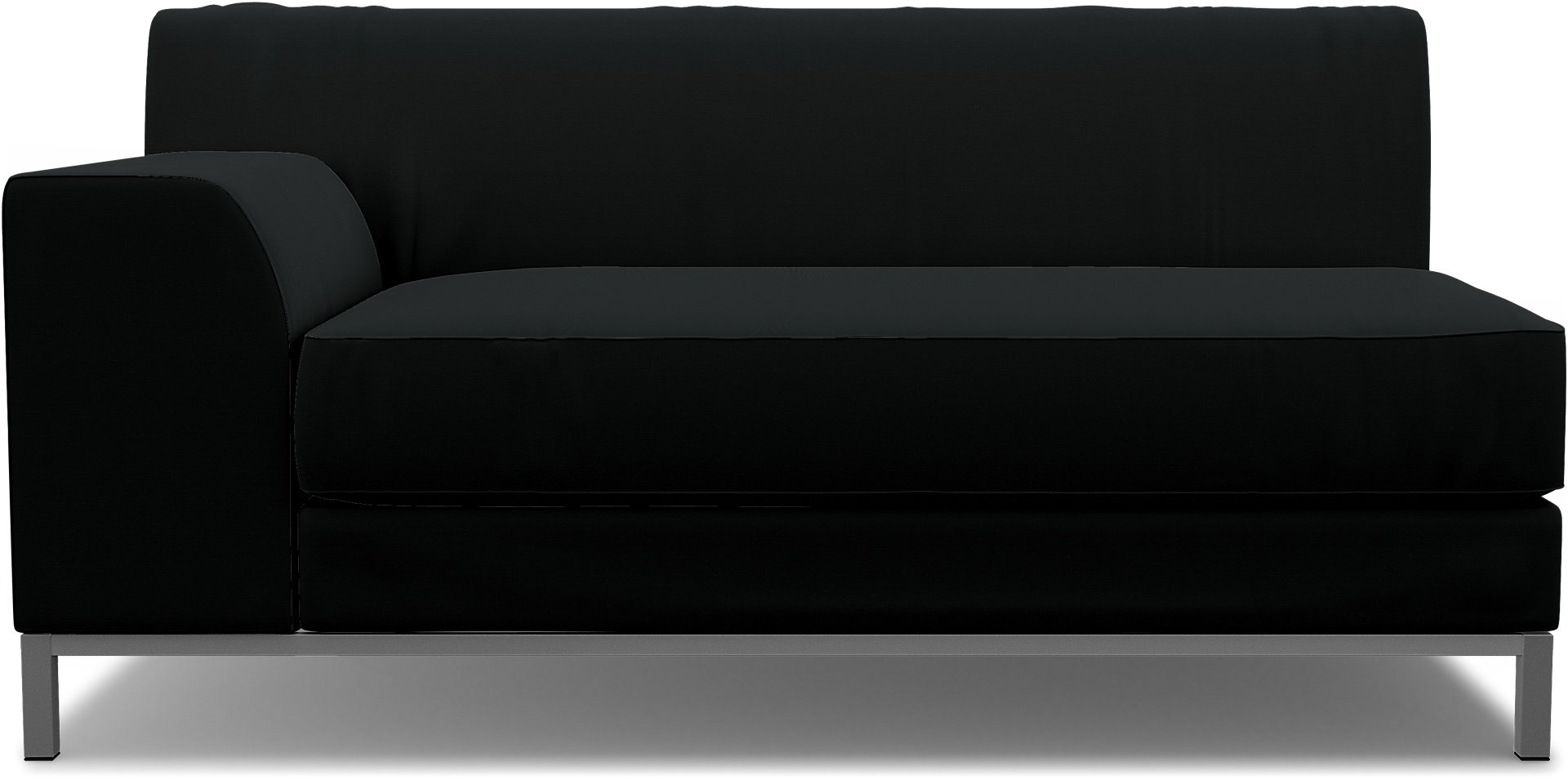 IKEA - Kramfors 2 Seater Sofa with Left Arm Cover, Jet Black, Cotton - Bemz