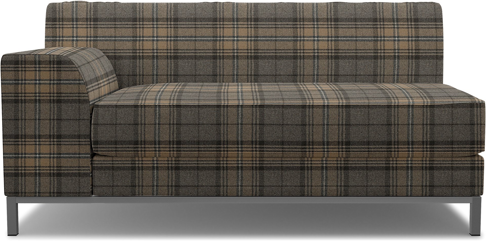IKEA - Kramfors 2 Seater Sofa with Left Arm Cover, Bark Brown, Wool - Bemz
