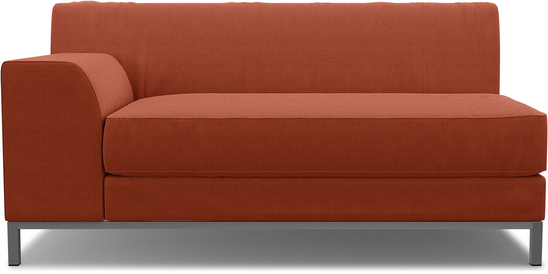 IKEA - Överdrag till Kramfors 2-sitssoffa med vänster armstöd, Burnt Orange, Linne - Bemz