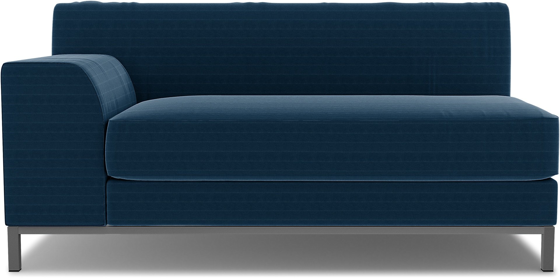 IKEA - Kramfors 2 Seater Sofa with Left Arm Cover, Denim Blue, Velvet - Bemz