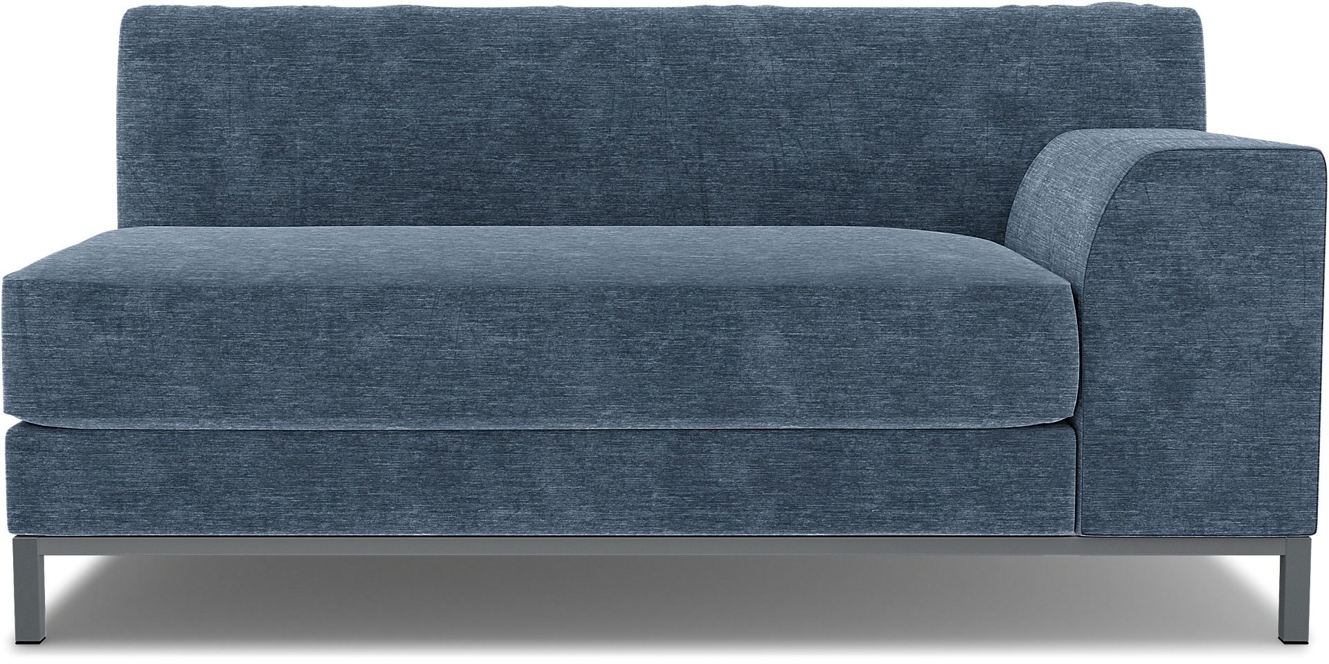 IKEA - Kramfors 2 Seater Sofa with Right Arm Cover, Mineral Blue, Velvet - Bemz