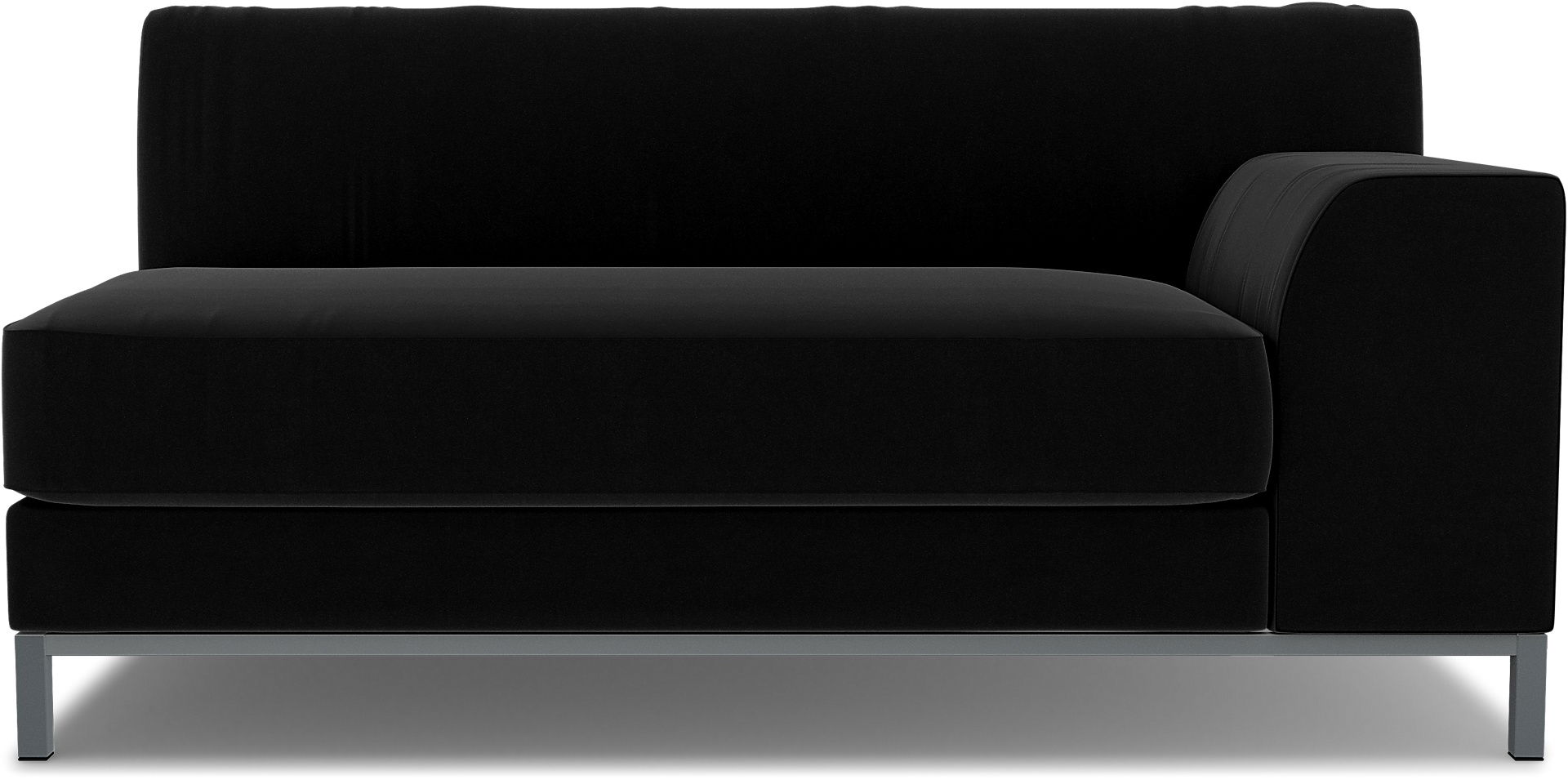 IKEA - Överdrag till Kramfors 2-sitssoffa med höger armstöd, Black, Sammet - Bemz