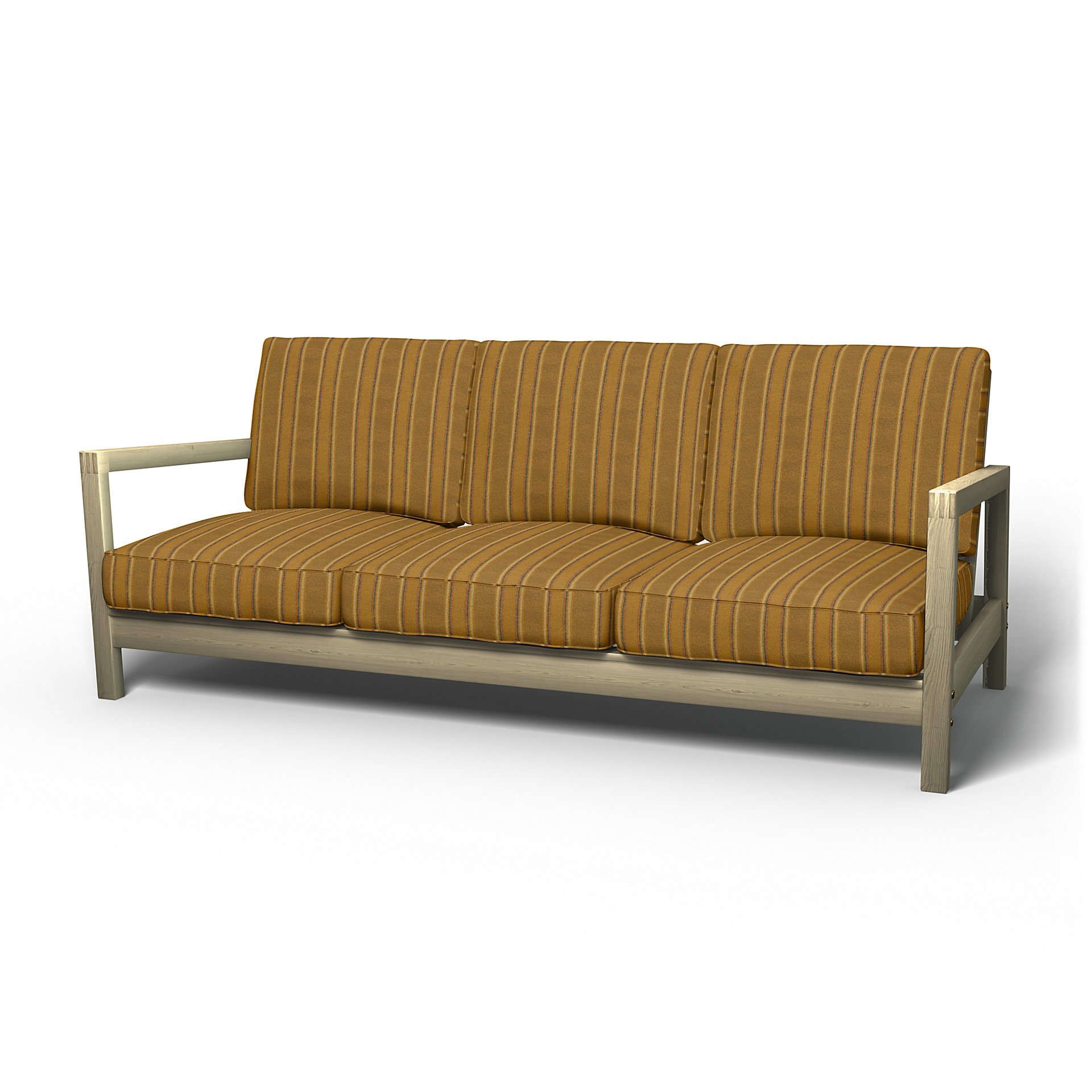 IKEA - Lillberg 3 Seater Sofa Cover, Mustard Stripe, Cotton - Bemz