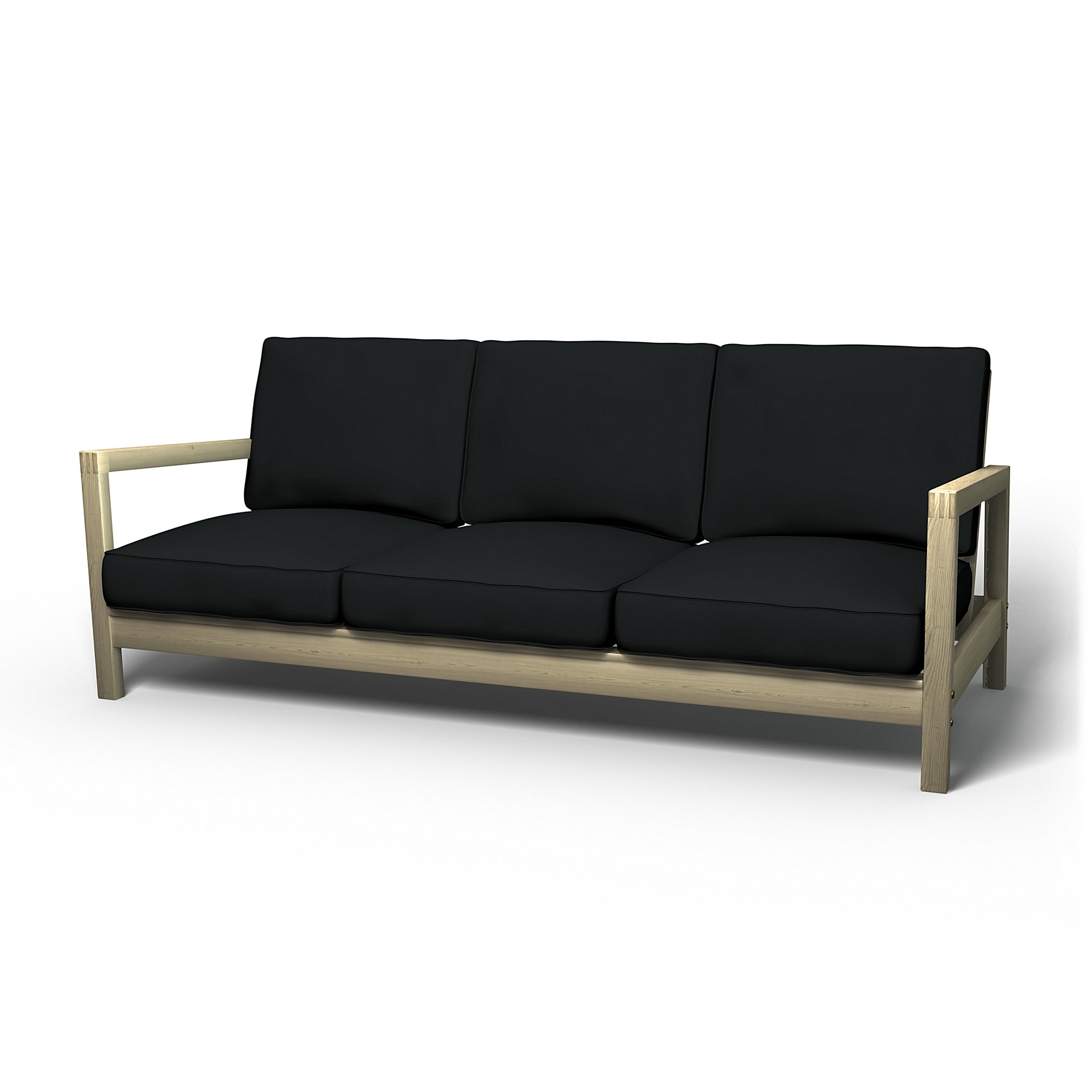 IKEA - Lillberg 3 Seater Sofa Cover, Jet Black, Cotton - Bemz