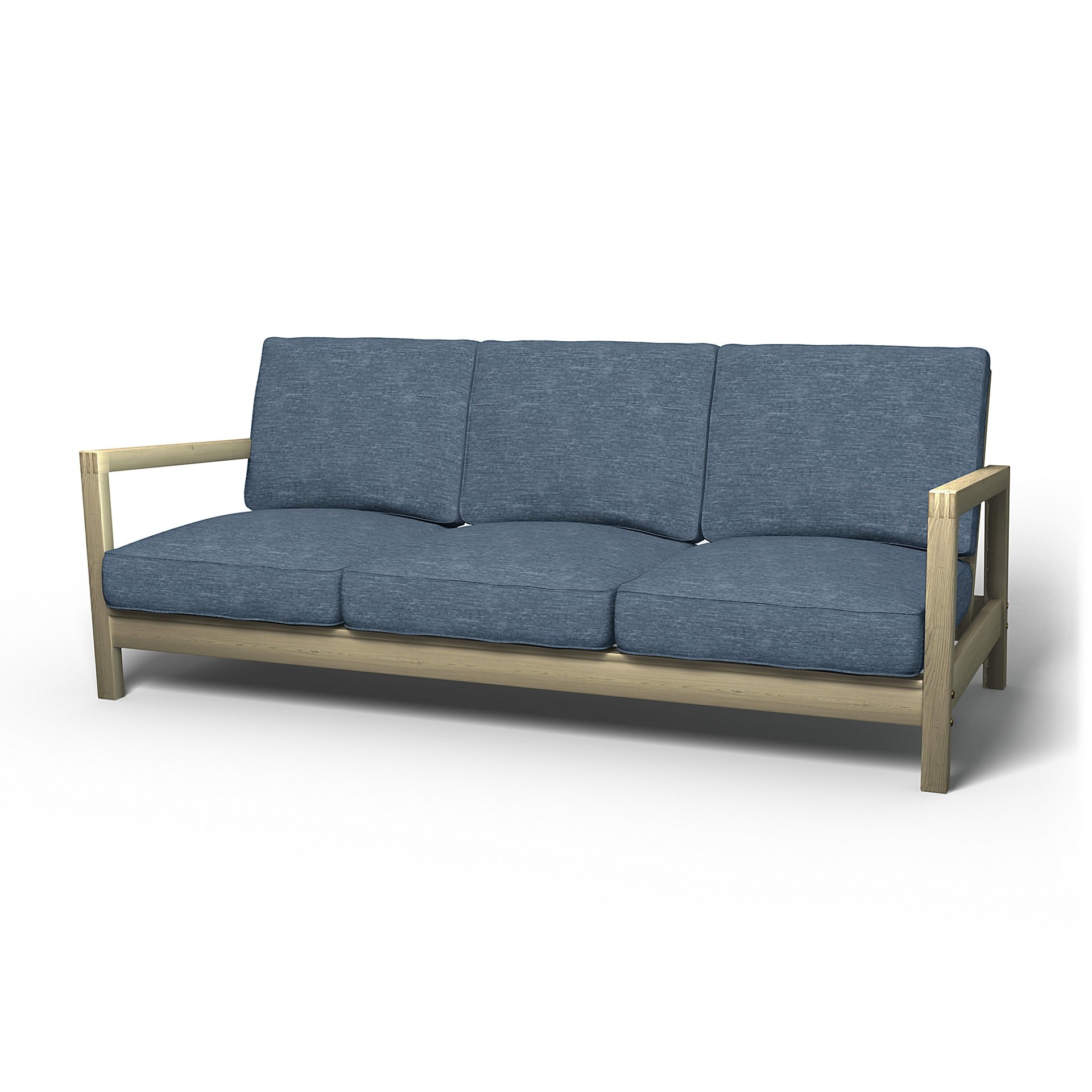IKEA - Lillberg 3 Seater Sofa Cover, Mineral Blue, Velvet - Bemz