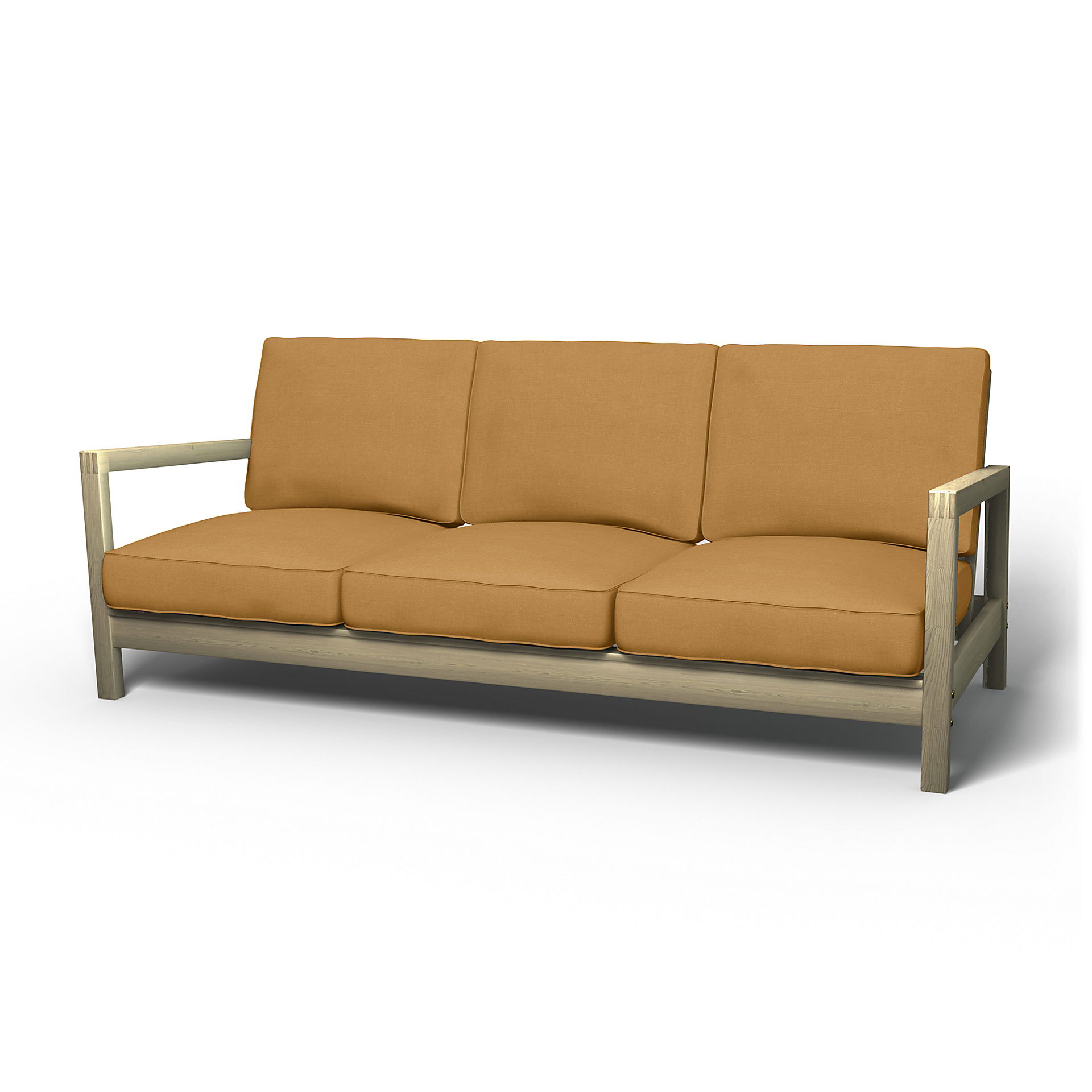 IKEA - Lillberg 3 Seater Sofa Cover, Mustard, Linen - Bemz