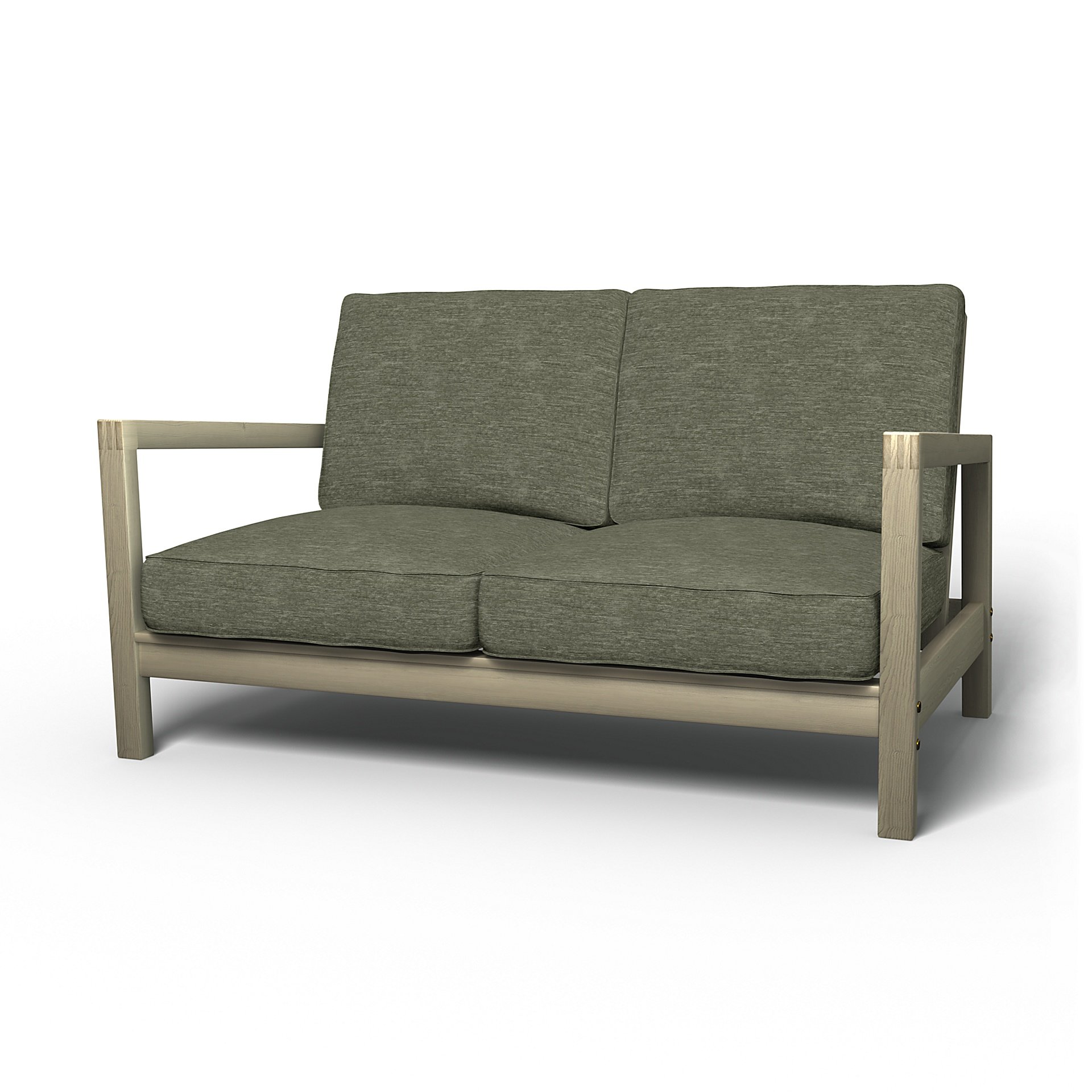 IKEA - Lillberg 2 Seater Sofa Cover, Green Grey, Velvet - Bemz