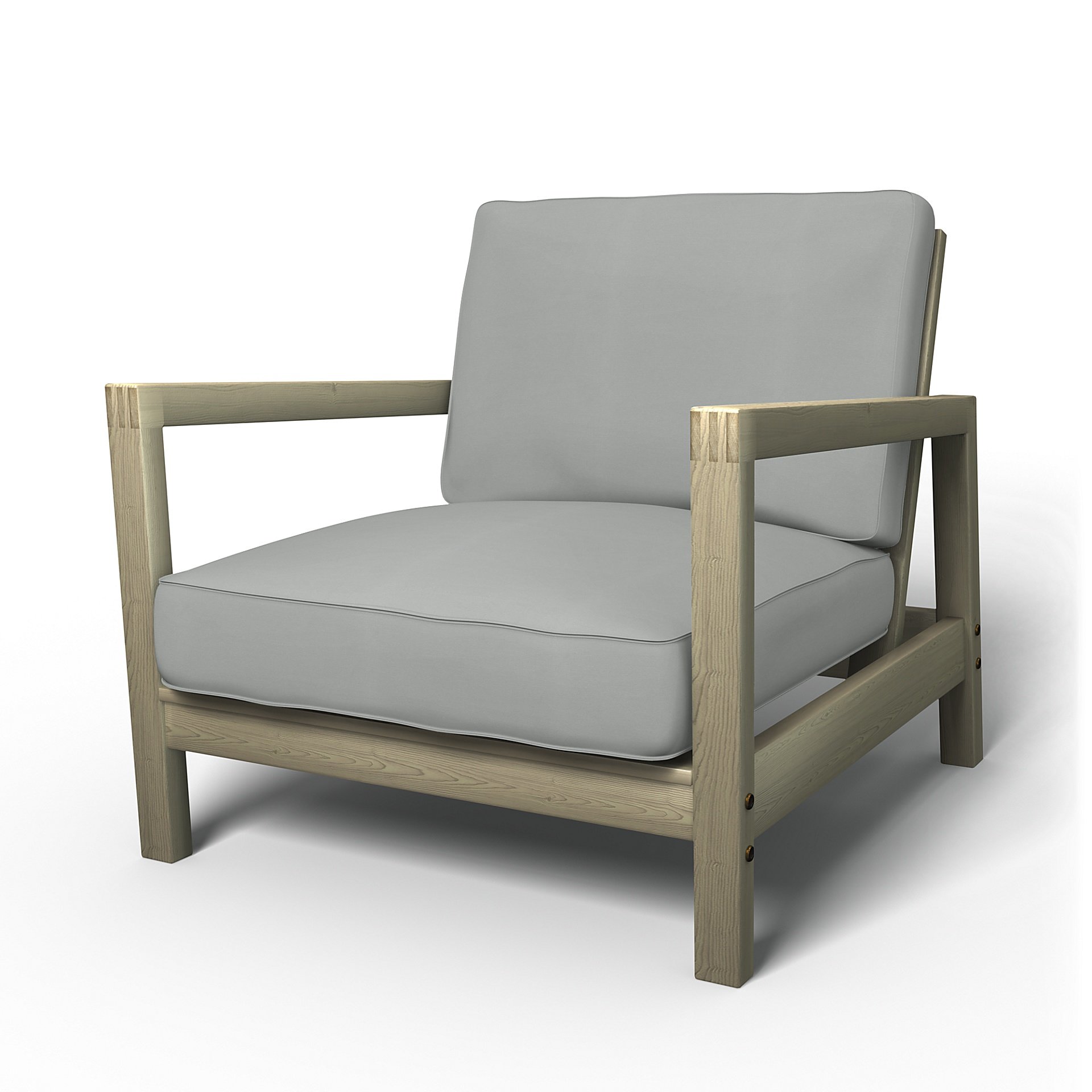 IKEA - Lillberg Armchair Cover, Silver Grey, Cotton - Bemz