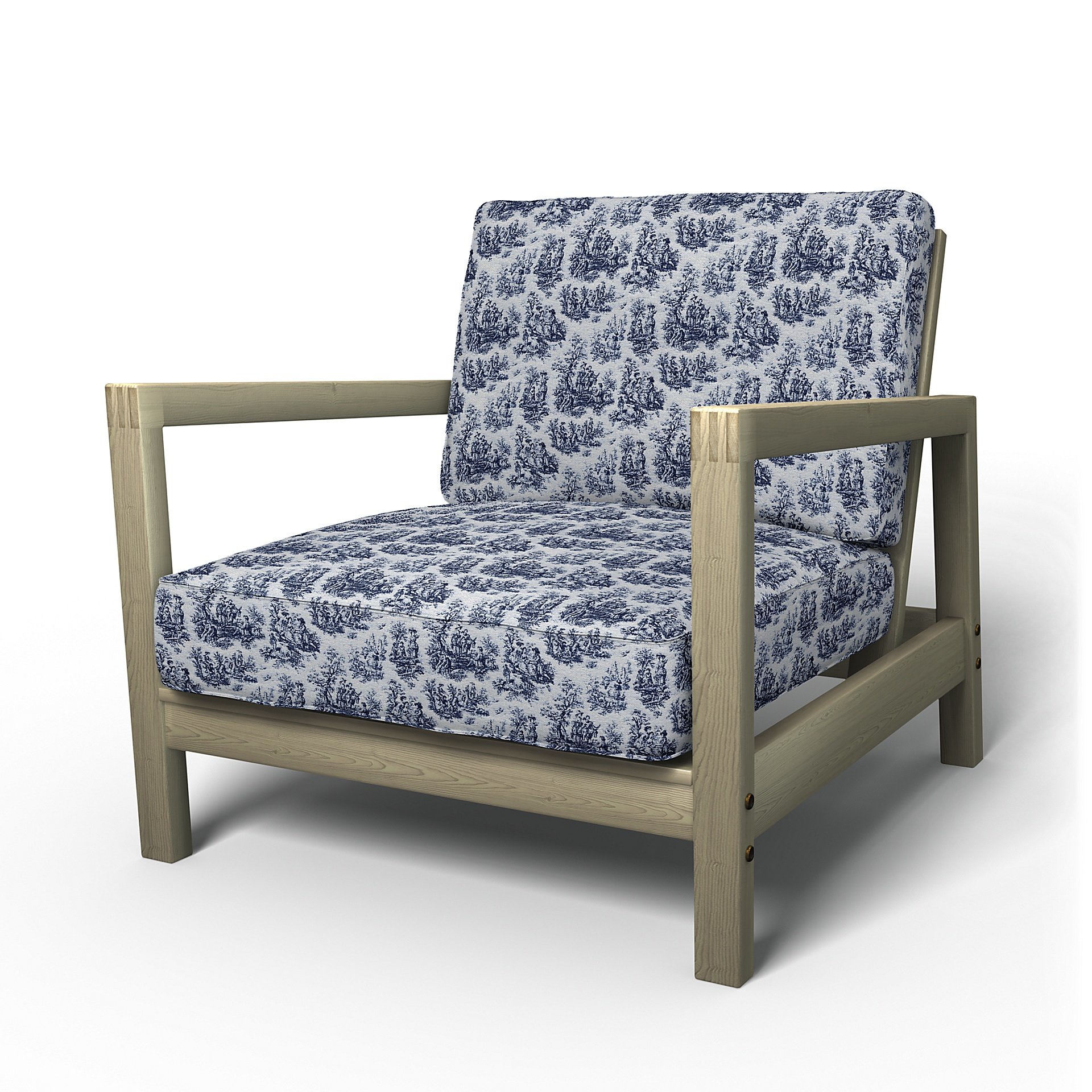 IKEA - Lillberg Armchair Cover, Dark Blue, Boucle & Texture - Bemz