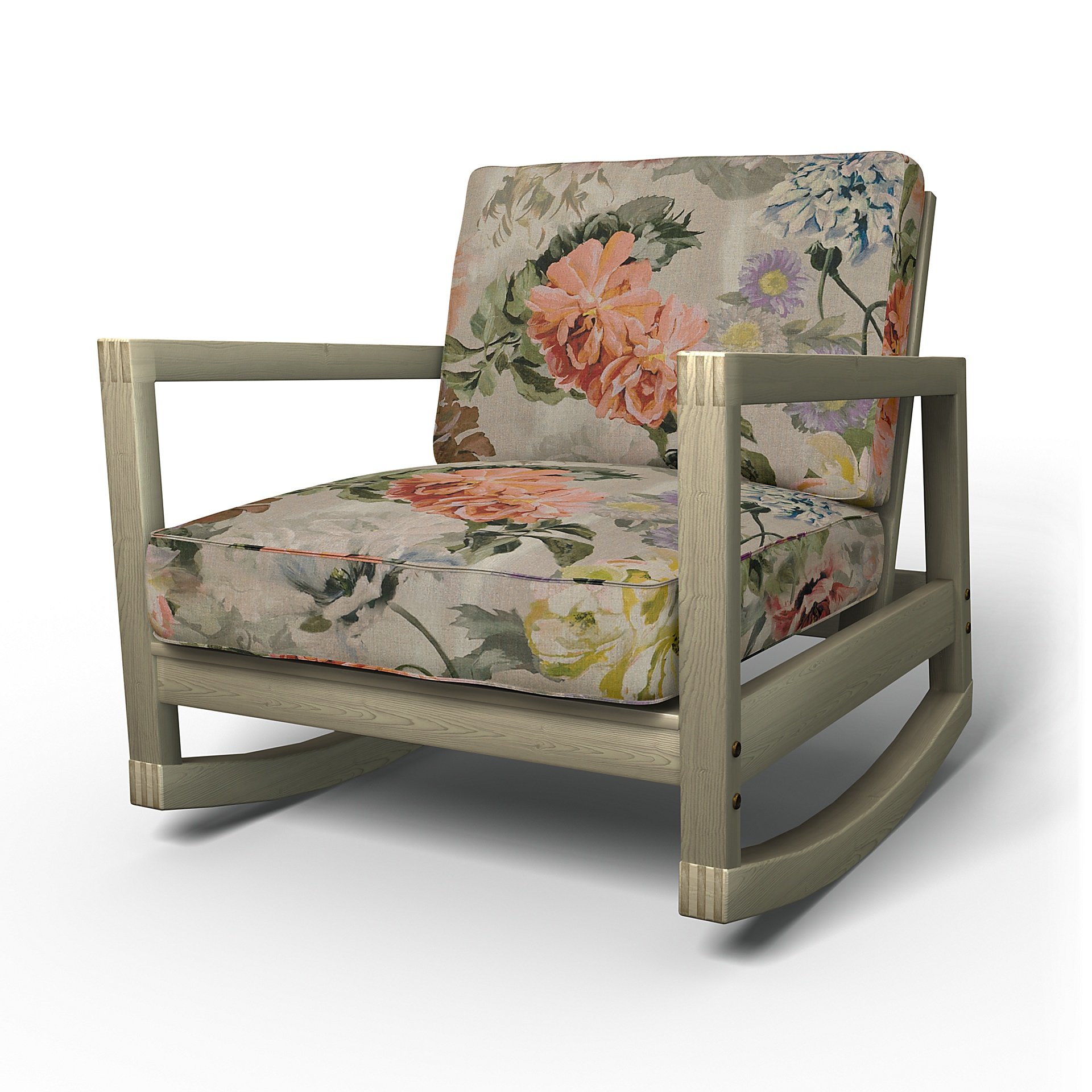 IKEA - Lillberg Rocking Chair Cover, Delft Flower - Tuberose, Linen - Bemz