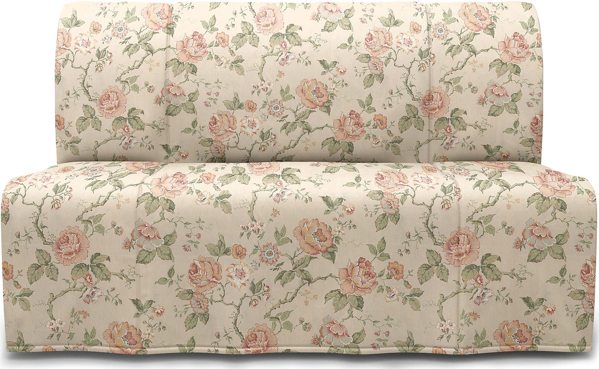 IKEA - Lycksele 2 Seater Bedsofa, Rosenträd Light, BEMZ x BORÅSTAPETER COLLECTION - Bemz
