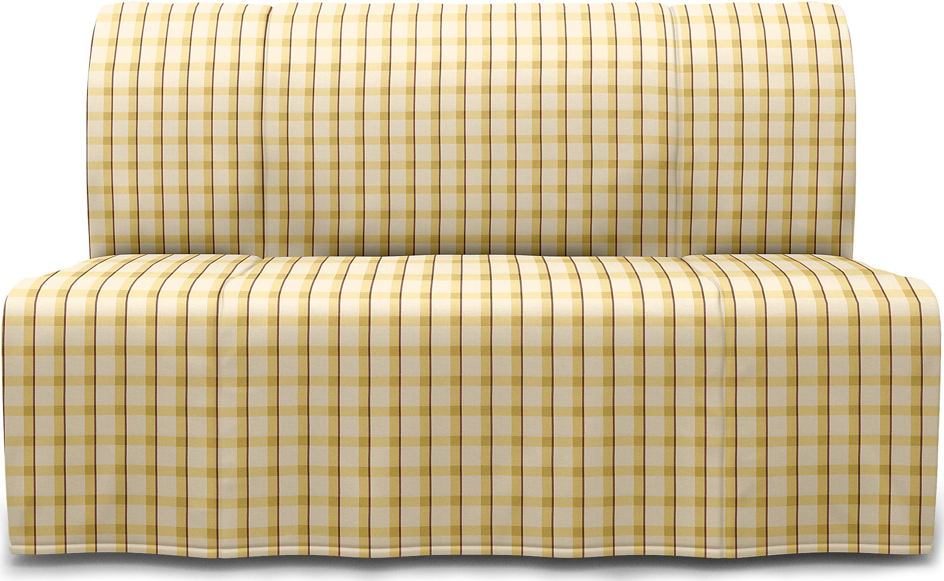 IKEA - Lycksele 2 Seater Bedsofa, Picnic Check Sun Yellow, Linen - Bemz