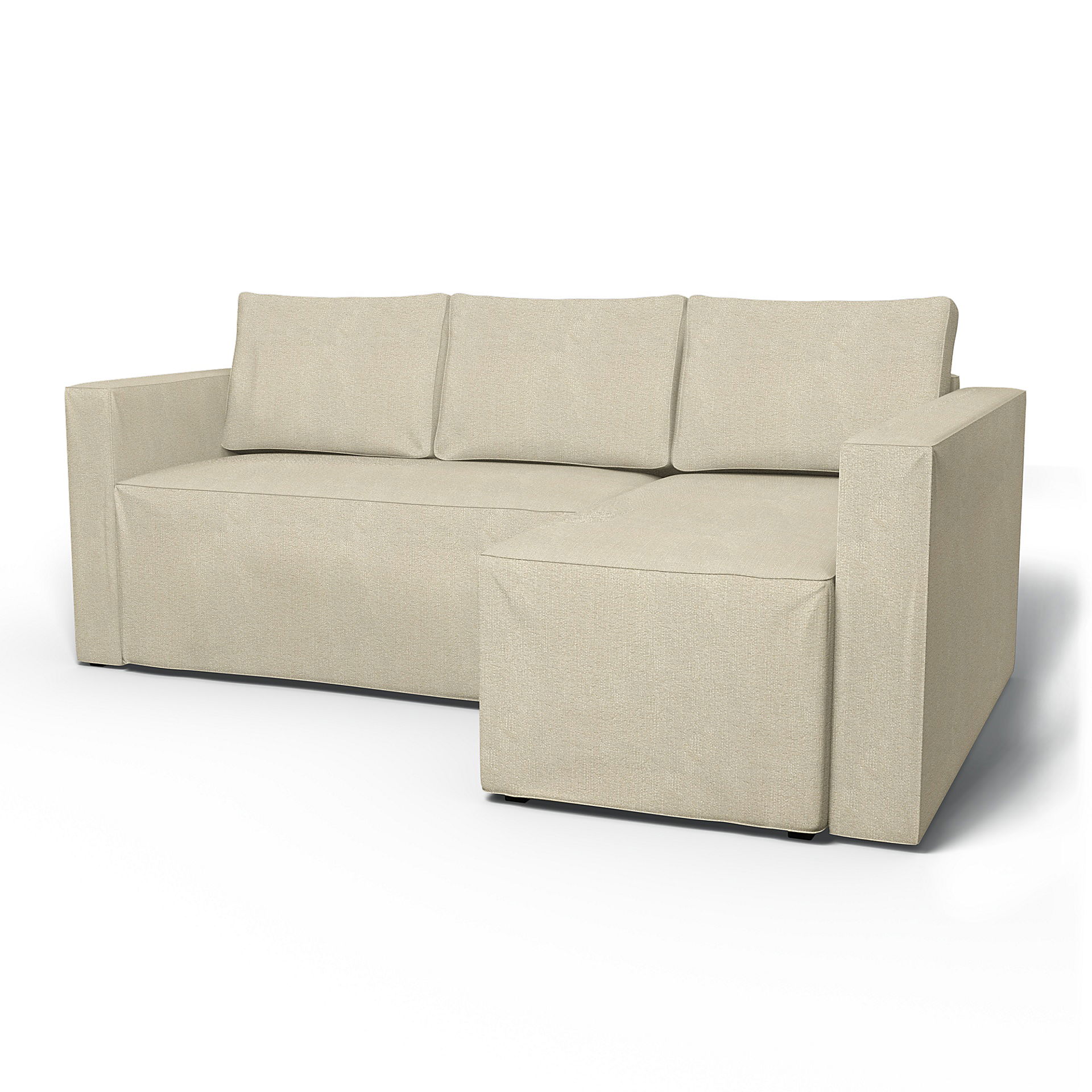 IKEA - Månstad Sofa Bed with Right Chaise Cover, Cream, Bouclé & Texture - Bemz