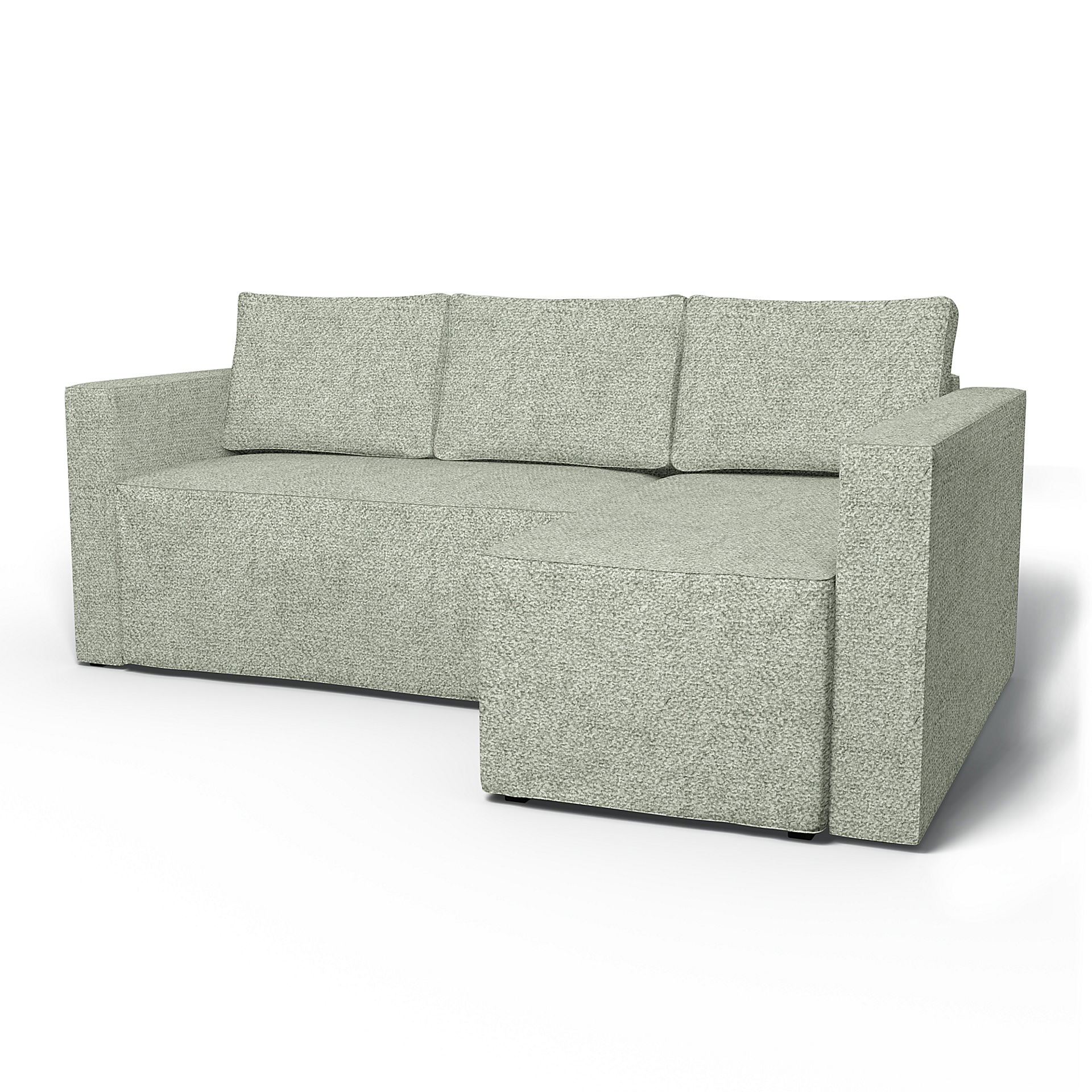 IKEA - Månstad Sofa Bed with Right Chaise Cover, Pistachio, Bouclé & Texture - Bemz