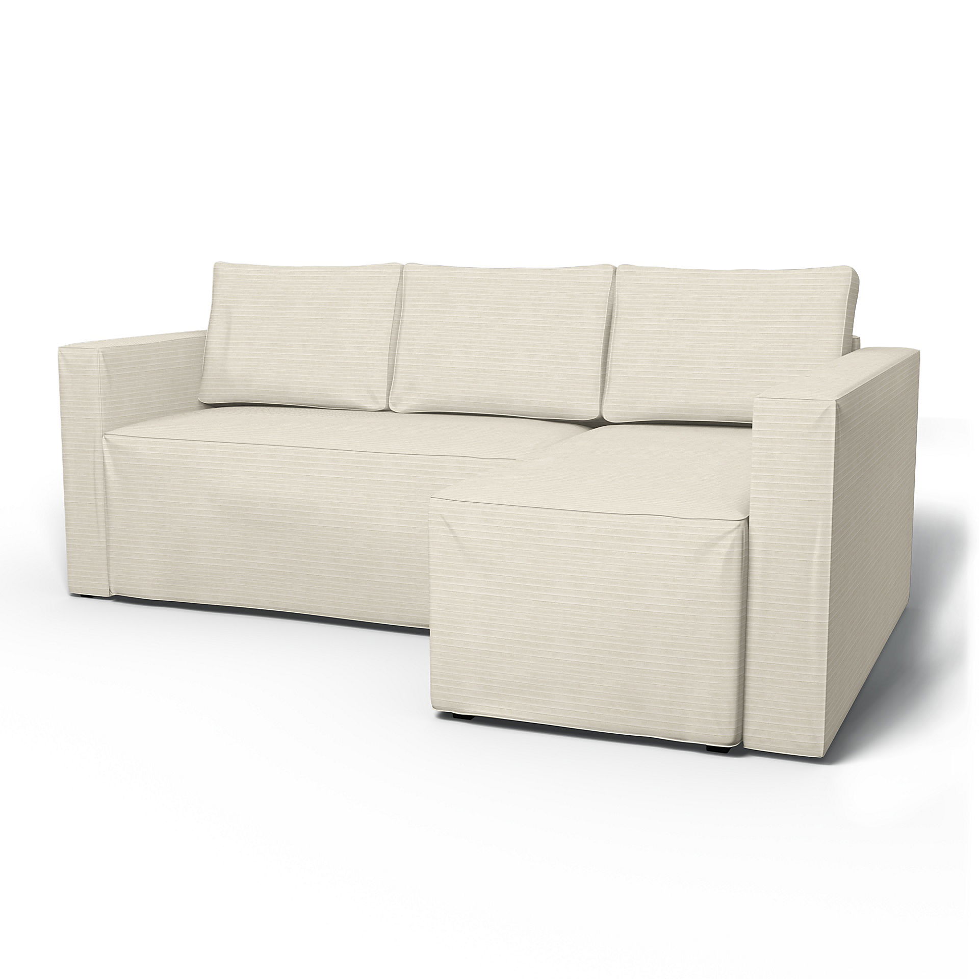 IKEA - Månstad Sofa Bed with Right Chaise Cover, Tofu, Corduroy - Bemz