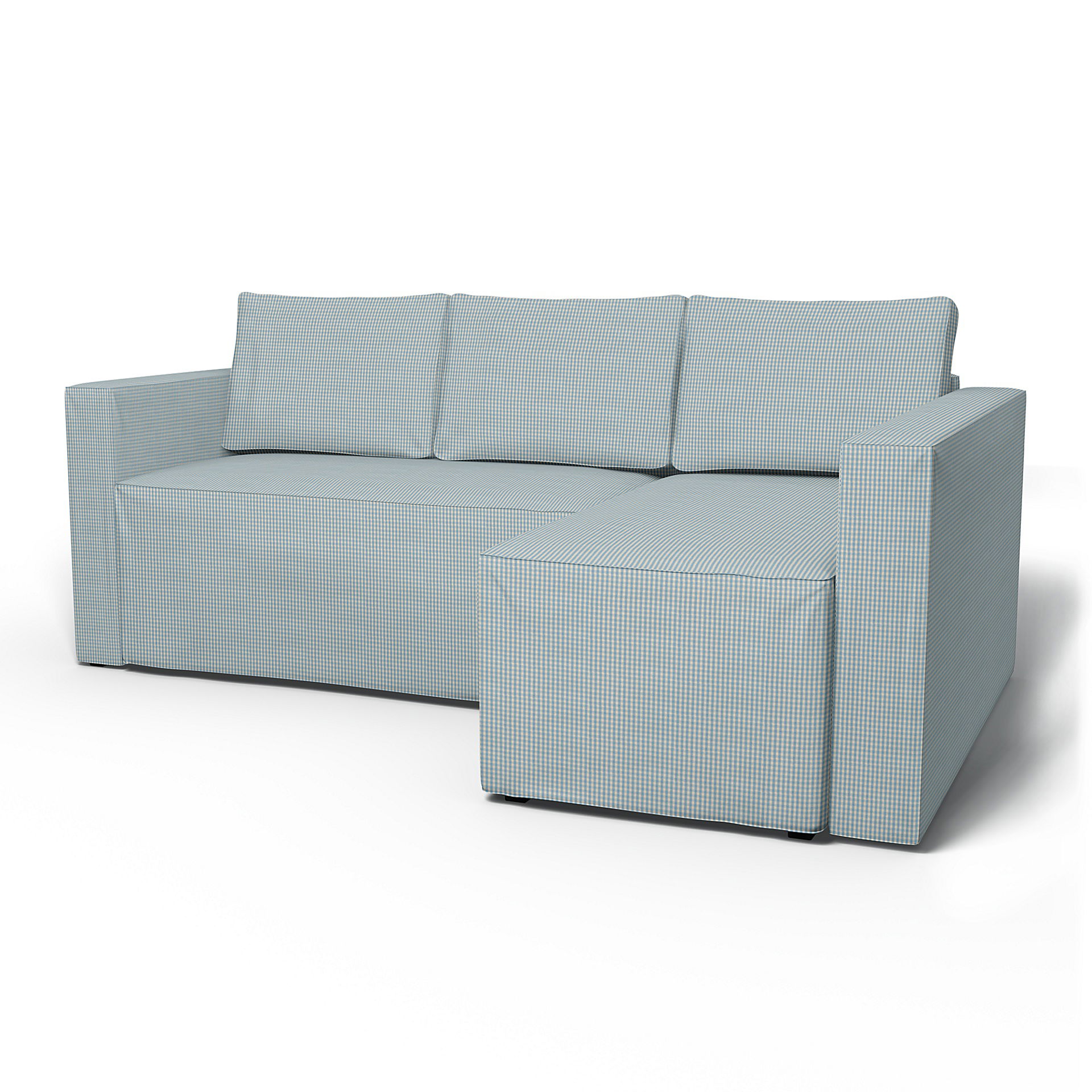 IKEA - Månstad Sofa Bed with Right Chaise Cover, Sky Blue, Cotton - Bemz