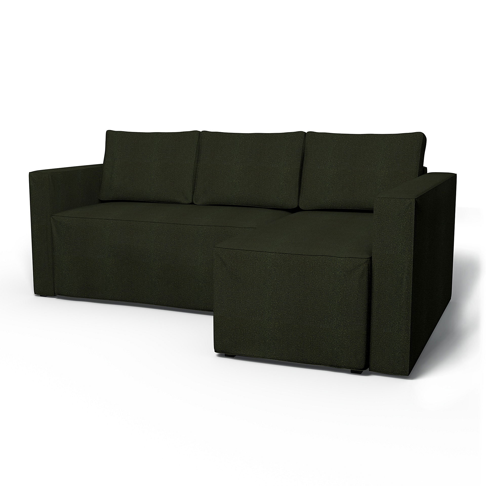 IKEA - Månstad Sofa Bed with Right Chaise Cover, Dark Moss Green, BEMZ NATURE'S PALETTE COLLECTION - Bemz