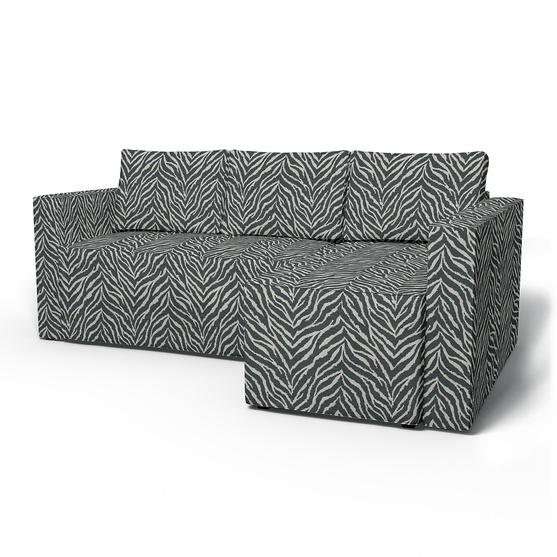 IKEA - Månstad Sofa Bed with Right Chaise Cover, Black/White, BEMZ NATURE'S PALETTE COLLECTION - Bemz