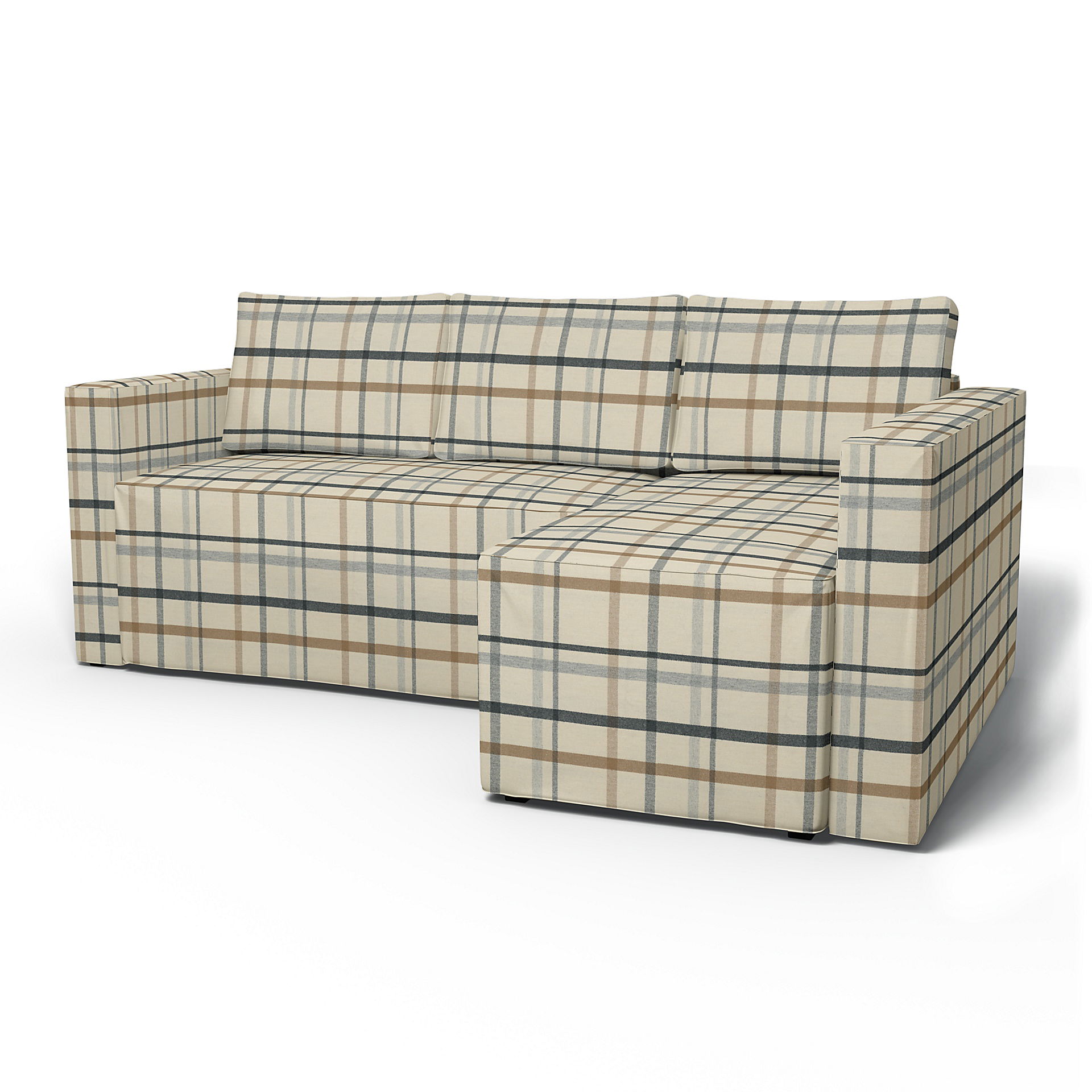 IKEA - Månstad Sofa Bed with Right Chaise Cover, Fawn Brown, Wool - Bemz