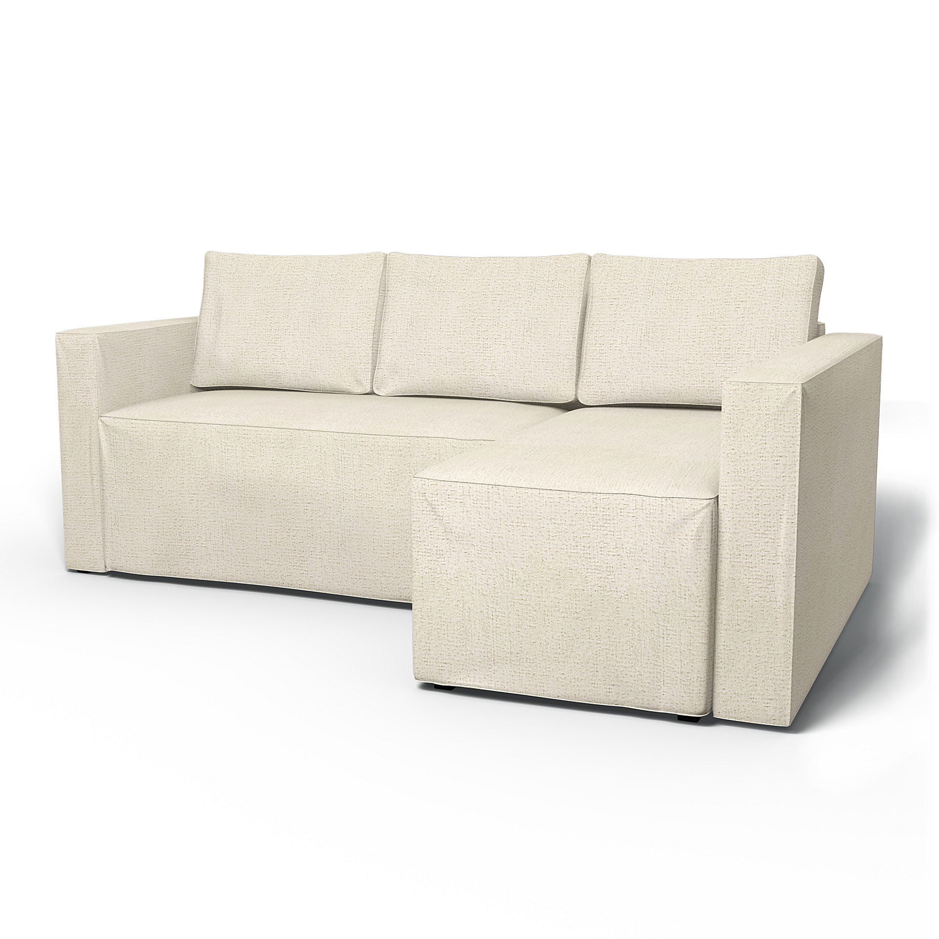 IKEA - Månstad Sofa Bed with Right Chaise Cover, Ecru, Bouclé & Texture - Bemz